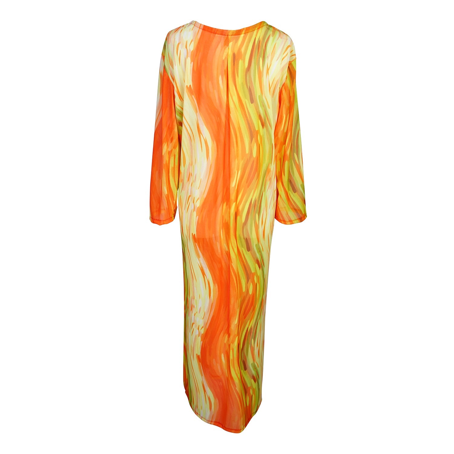 Citron Longline Caftan With Sleeves