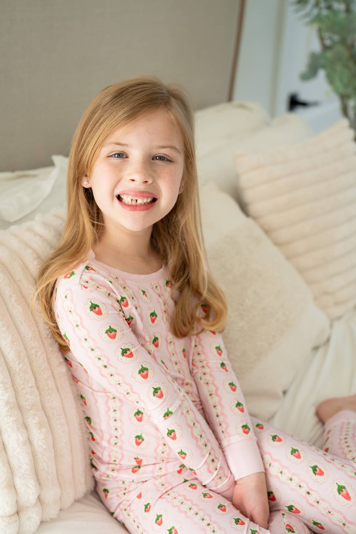 Strawberry Stripe | Two Piece Pajama Set