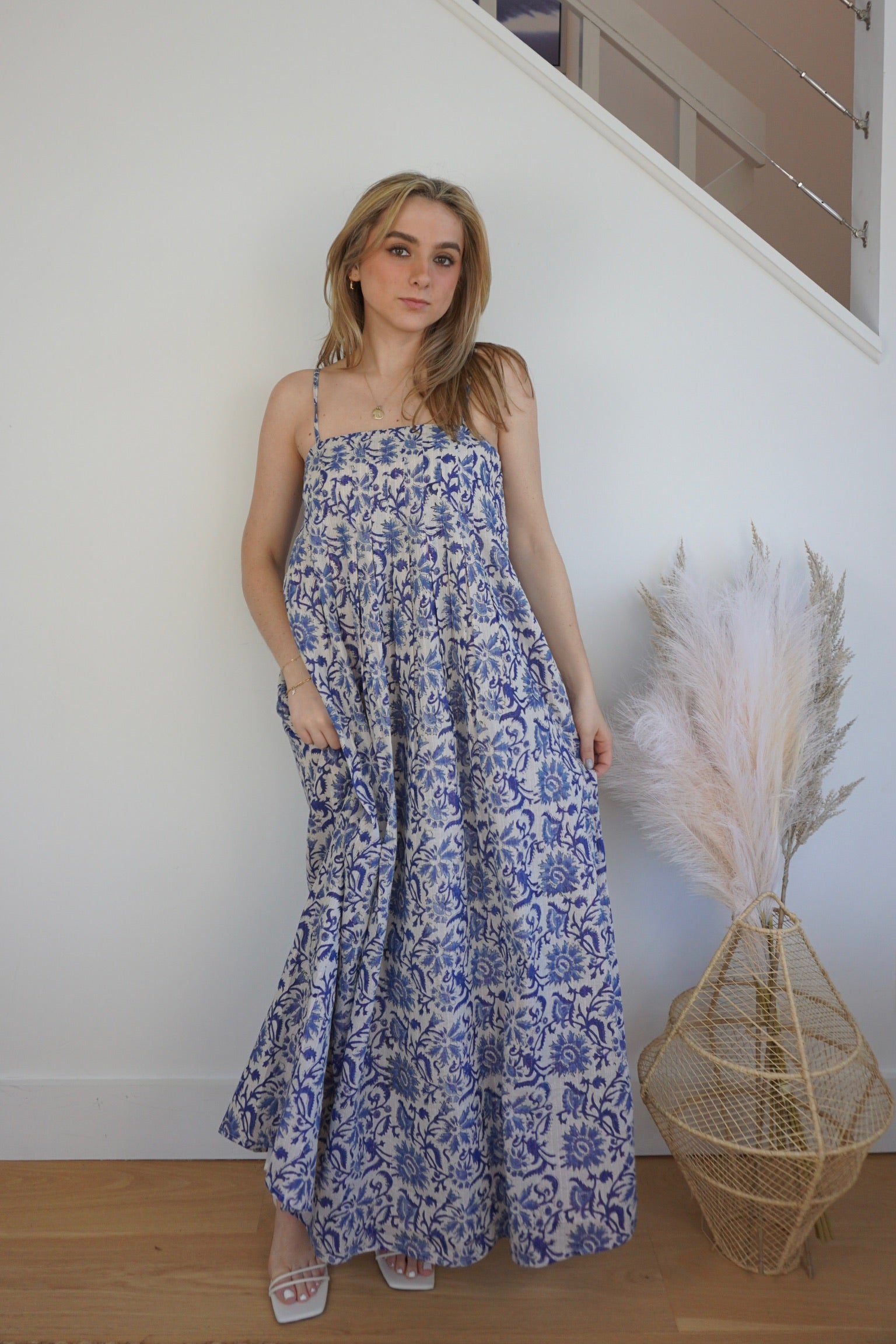 Iris Maxi Dress - Indigo Floral/Lurex
