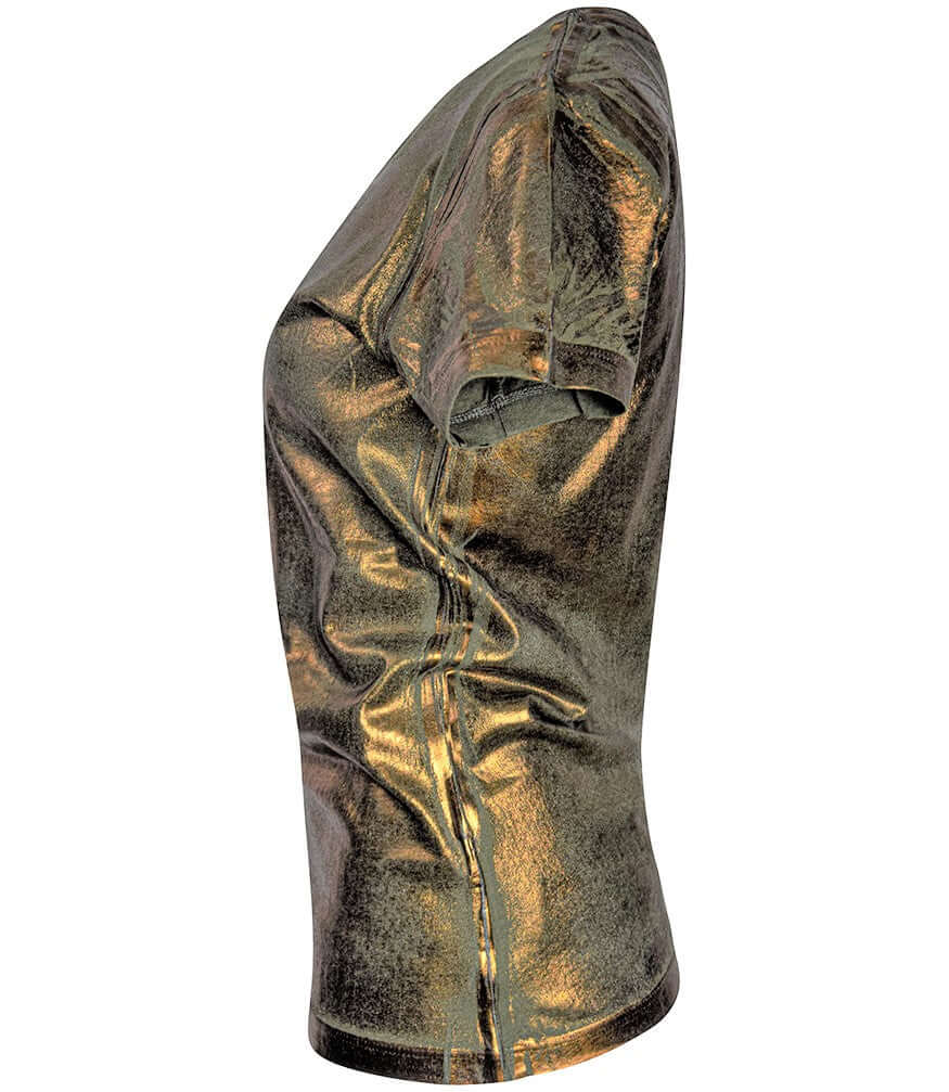 Metallic Coated Cotton T-Shirt