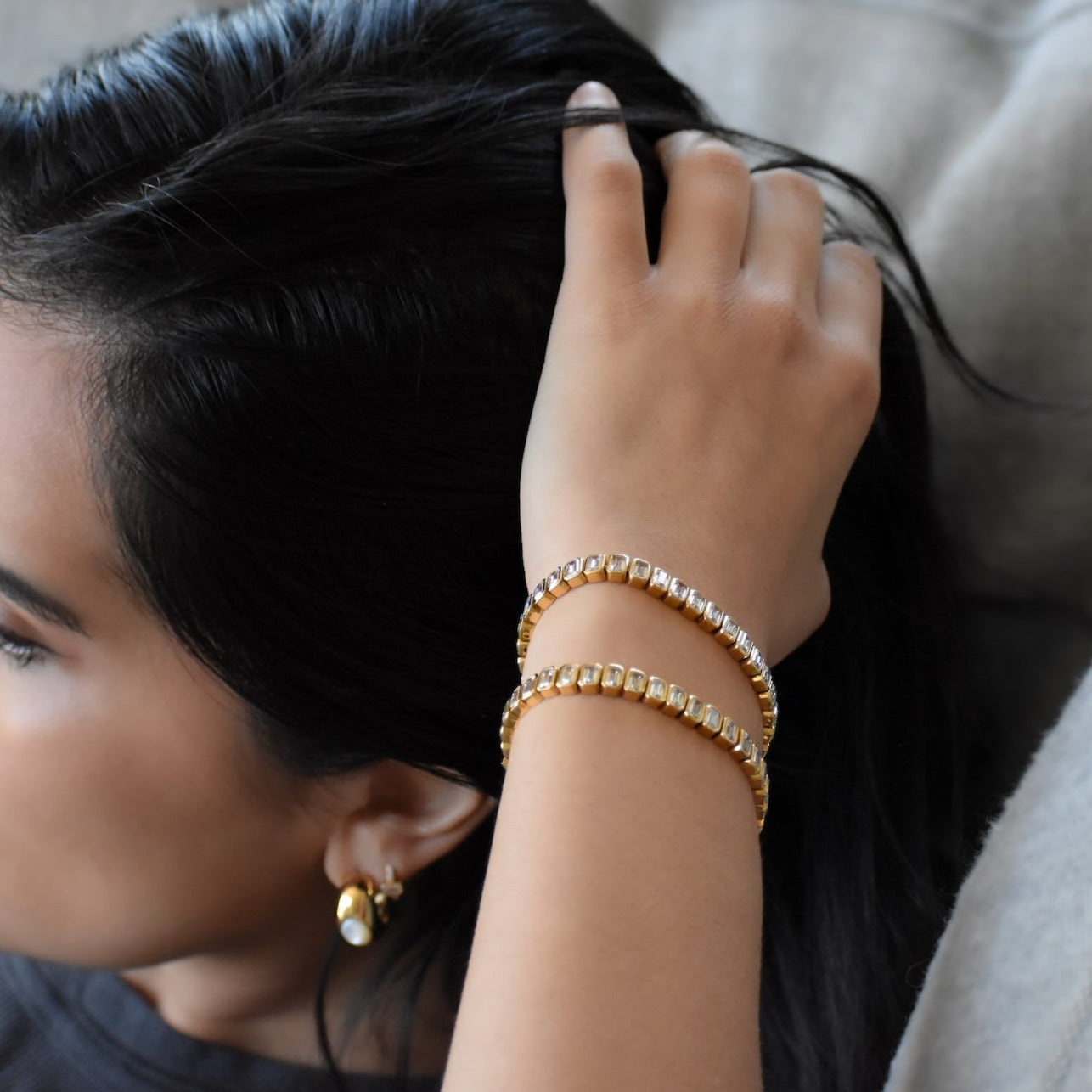 Vienna Lux Tennis Bracelet w Clear CZ