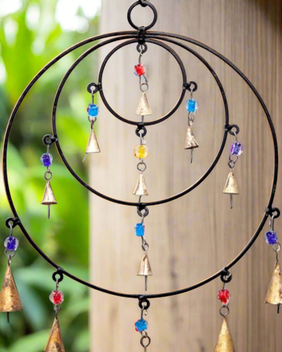 Triple Circle Chime with beads and bells by OMSutra