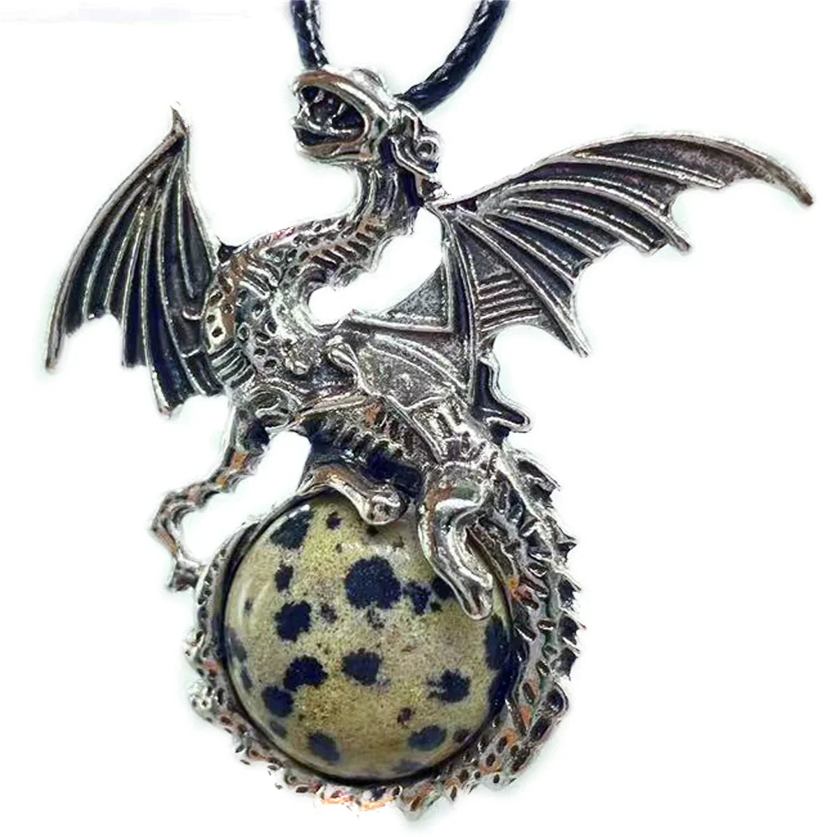 Crystal Circle Dragon Necklaces
