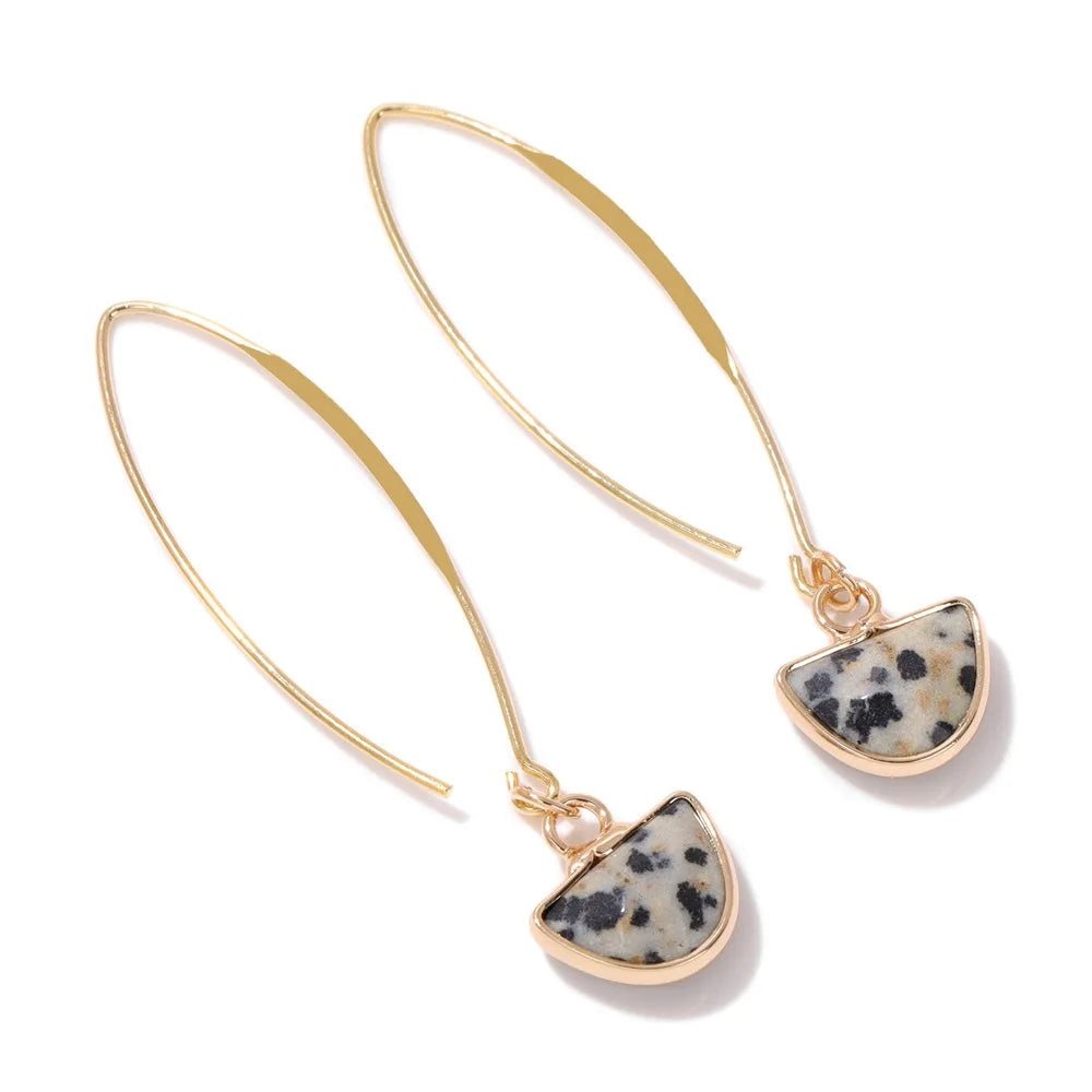 Crystal Faceted Teardrop Gold Earrings