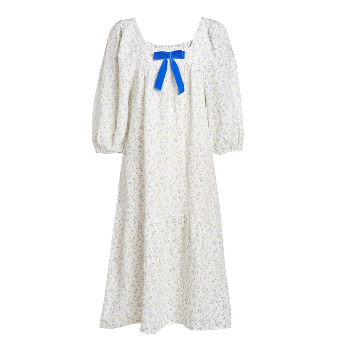 Cecilia Floral Dress - Royal Blue