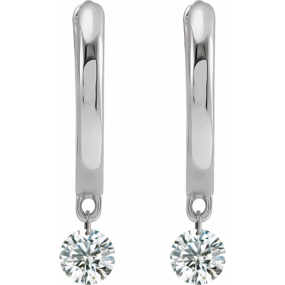 Floating Diamond Hoops