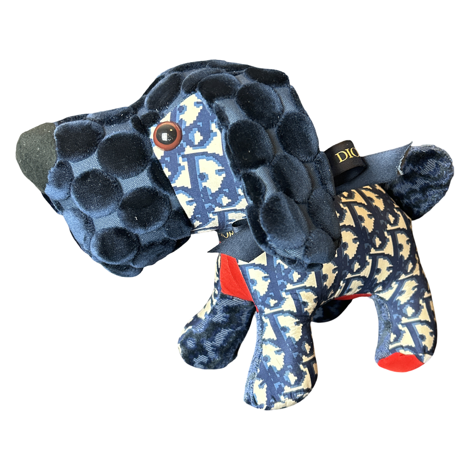 Trotter Blue Vintage Silk Scarf Patchwork Puppy