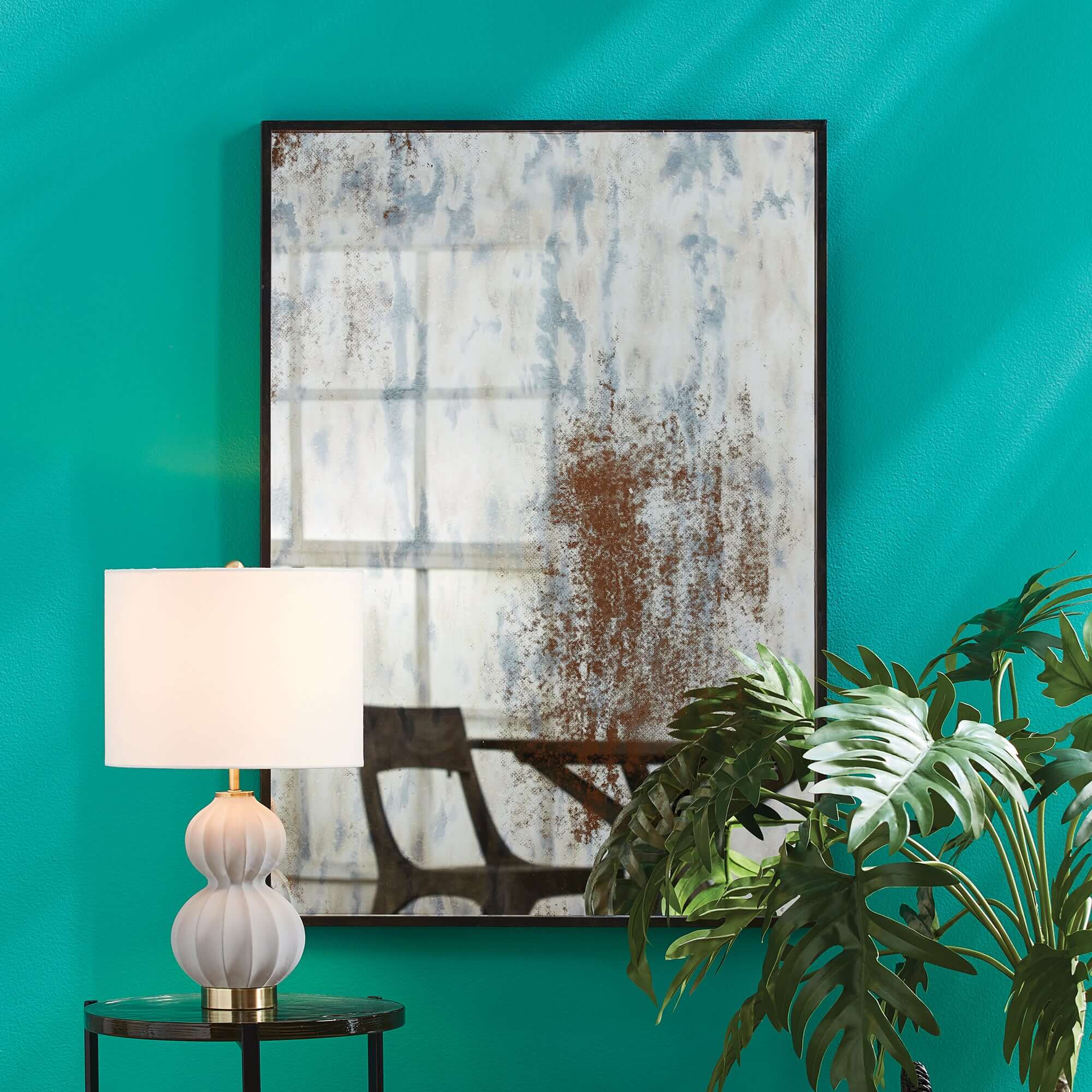 Distressed Vintage Wall Mirror for Entryway or Foyer