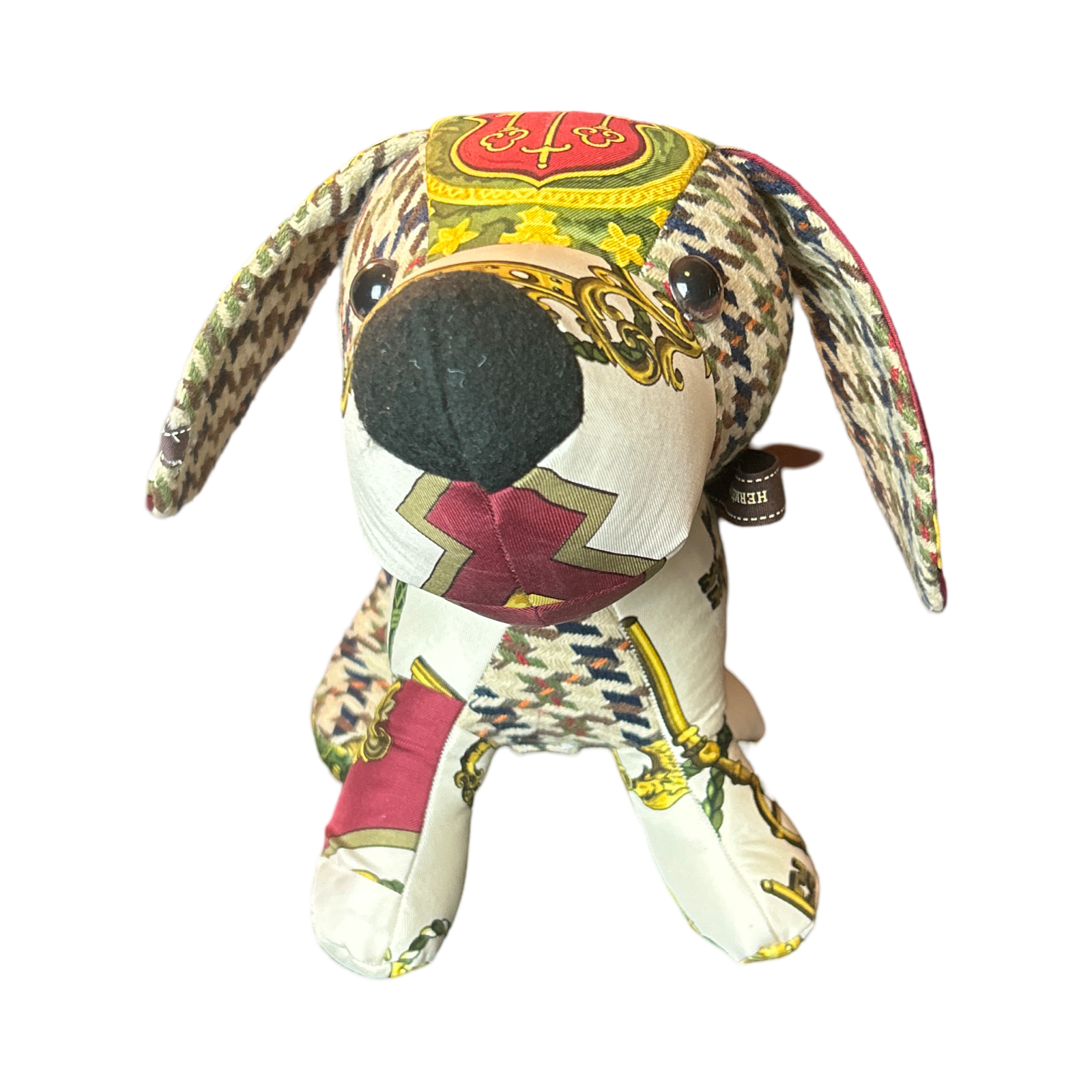 Cles Vintage Silk Scarf Patchwork Puppy