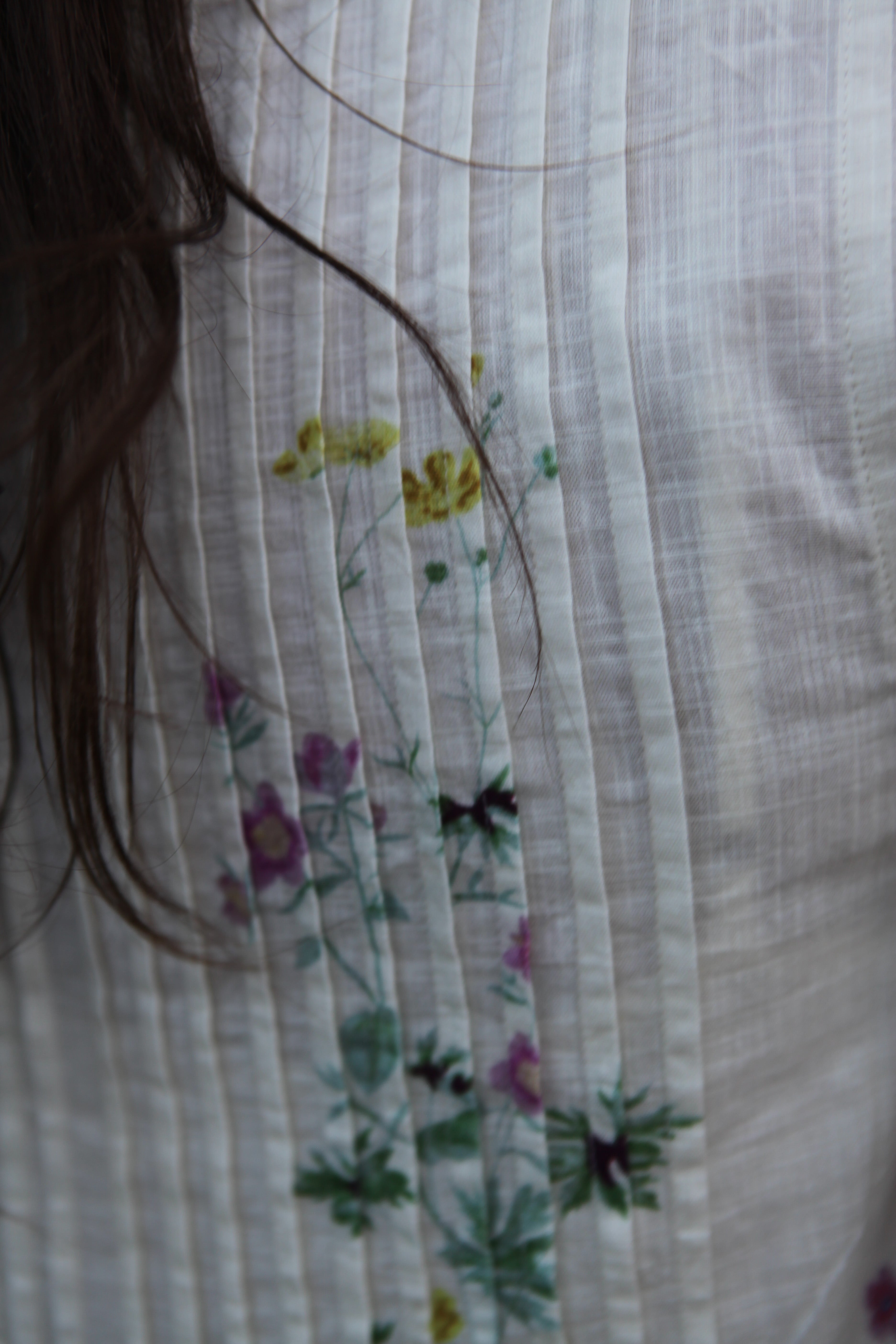 Doris Midi Dress in Cream Botanical