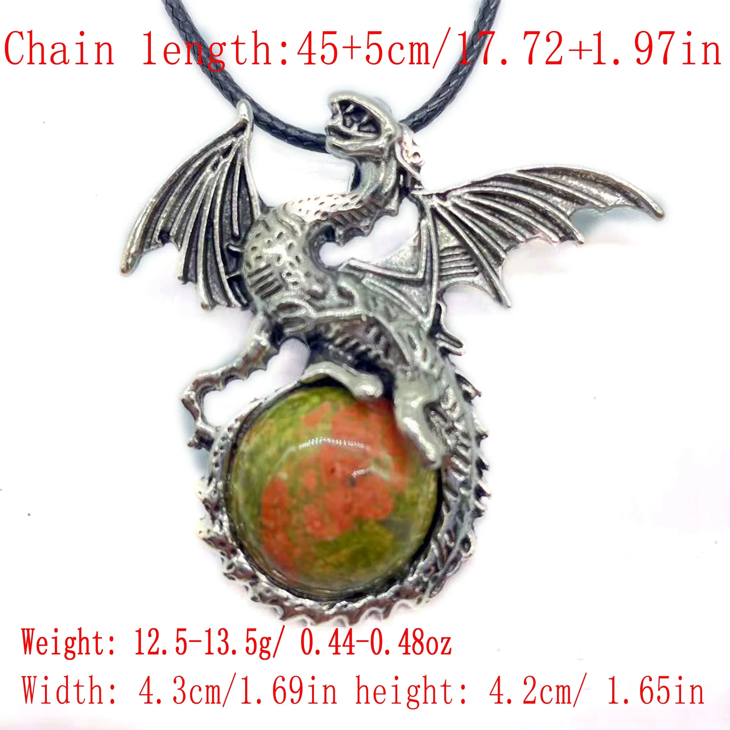 Crystal Circle Dragon Necklaces