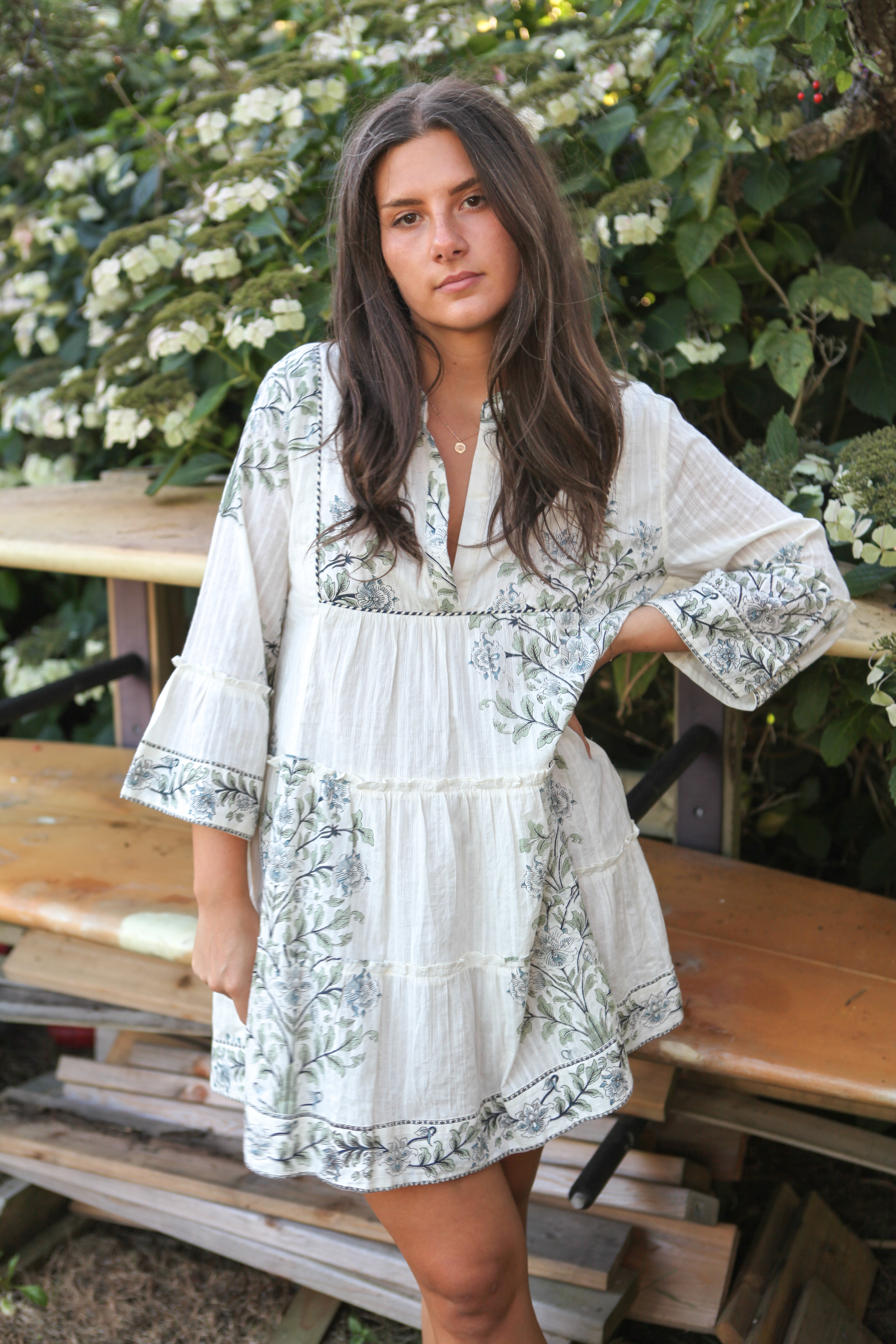 Dylan Mini Dress in Vert Victorian