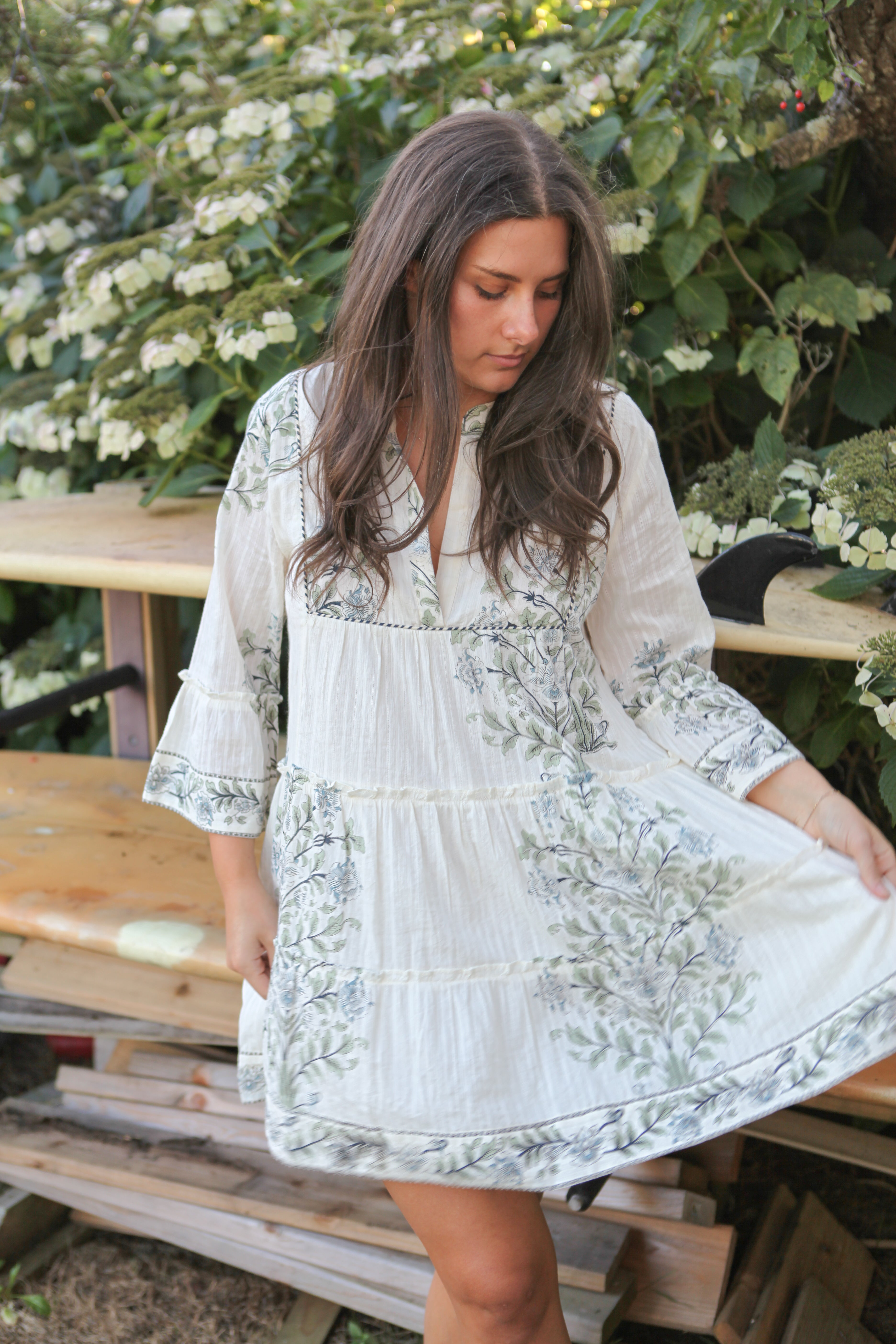 Dylan Mini Dress in Vert Victorian