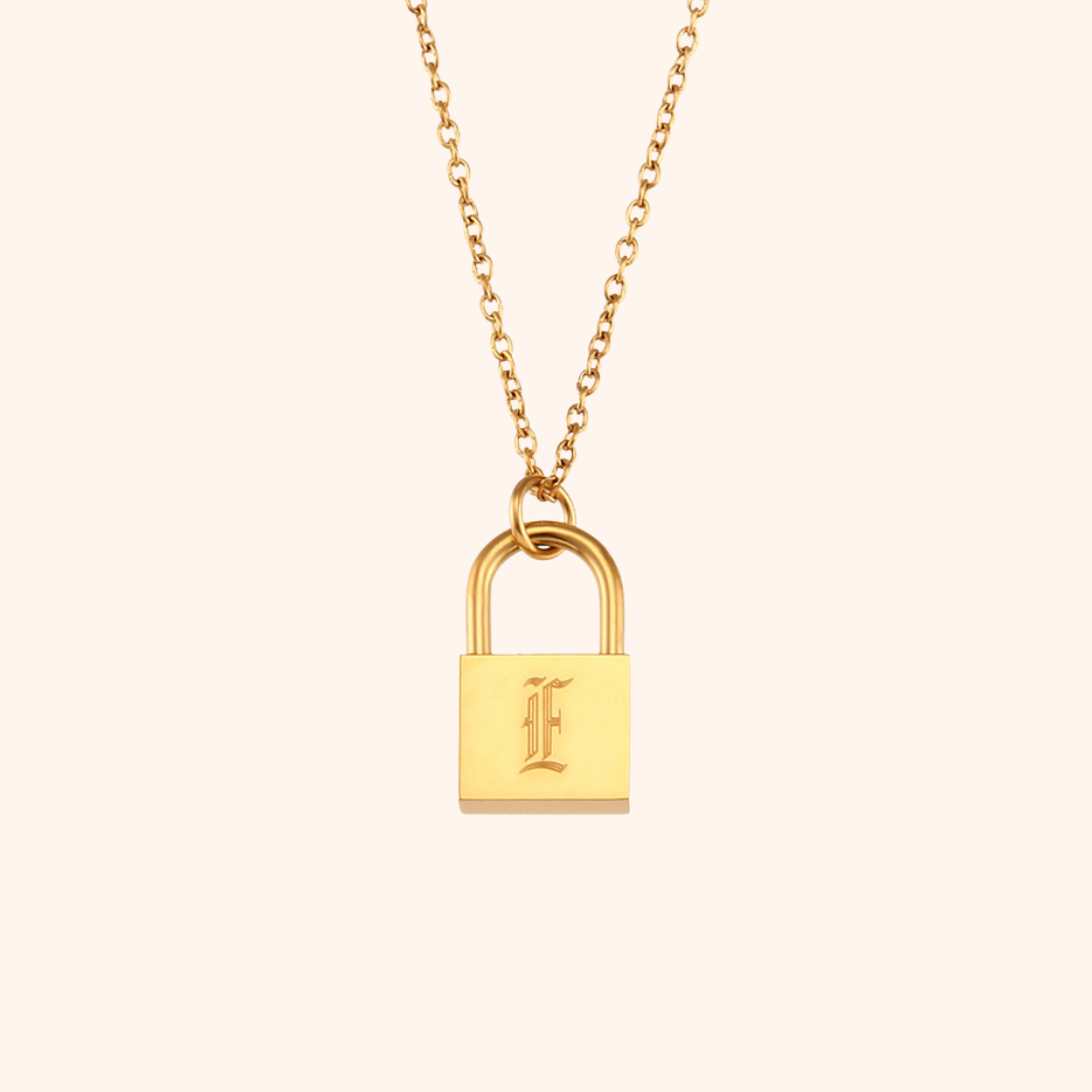 Initial Lock Necklace