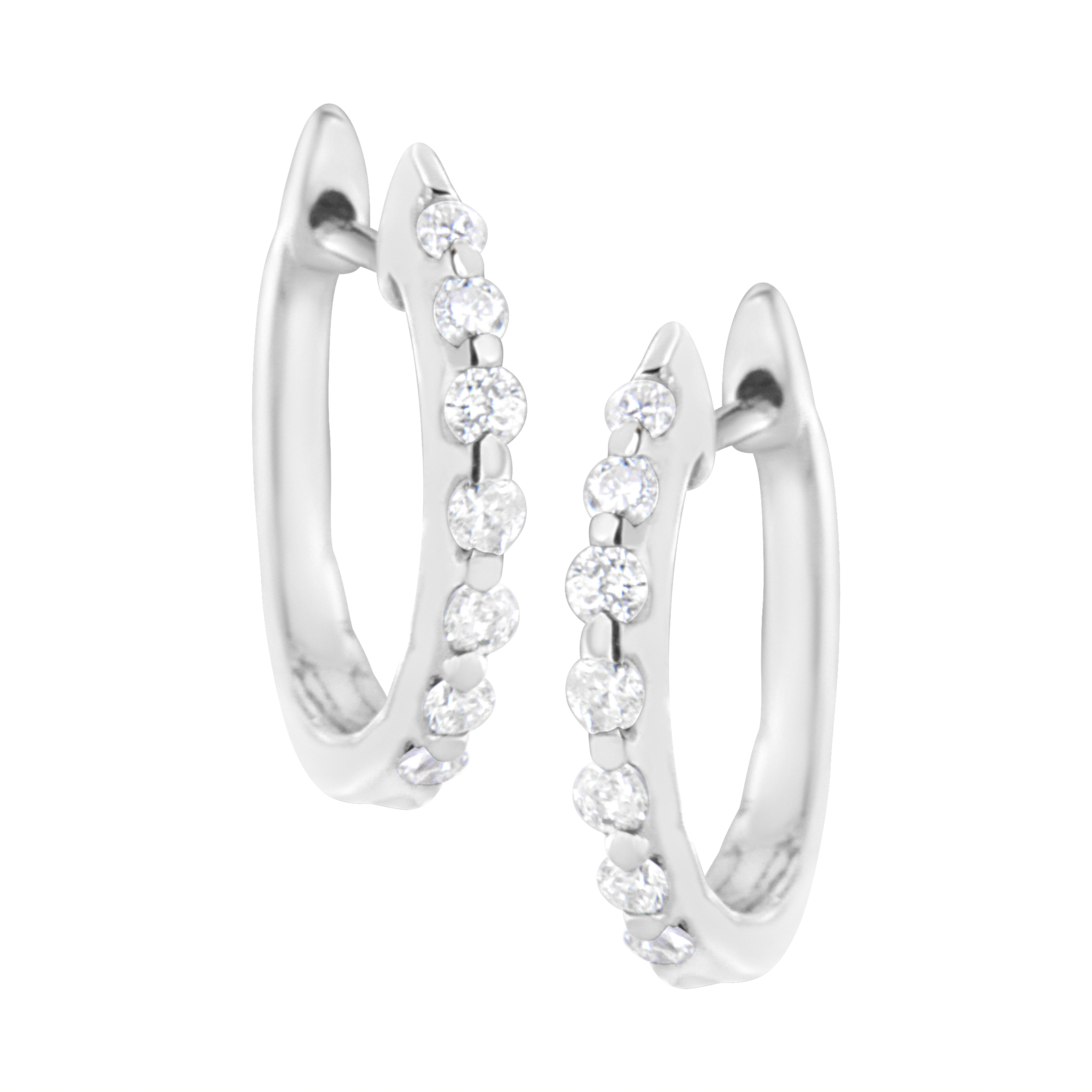 .925 Sterling Silver 1/4 Cttw Lab Grown Diamond Huggy Earring (F-G Color, Vs2-Si1 Clarity)