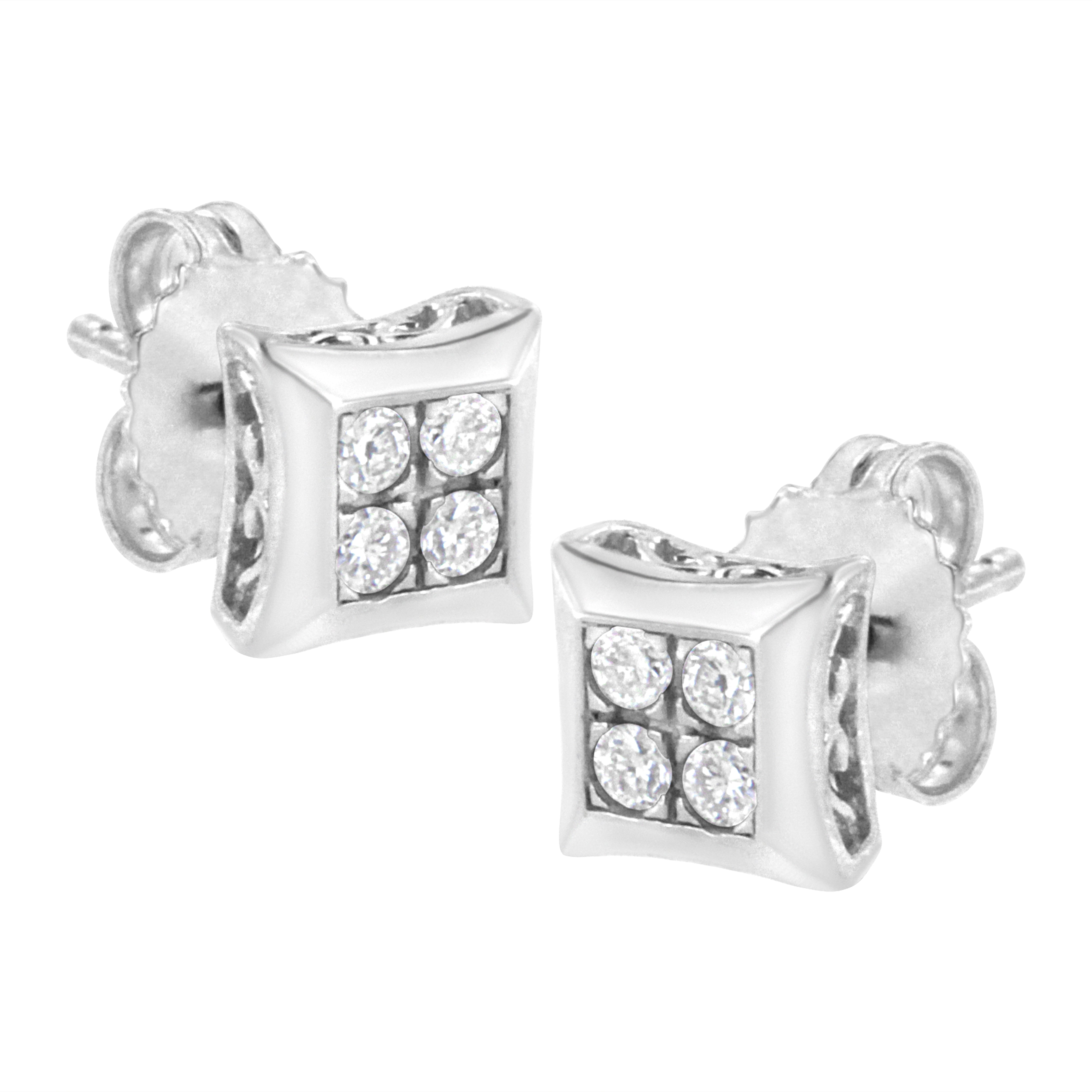 .925 Sterling Silver 1/4 Cttw Lab Grown Diamond Kite Earring (F-G Color, Vs2-Si1 Clarity)