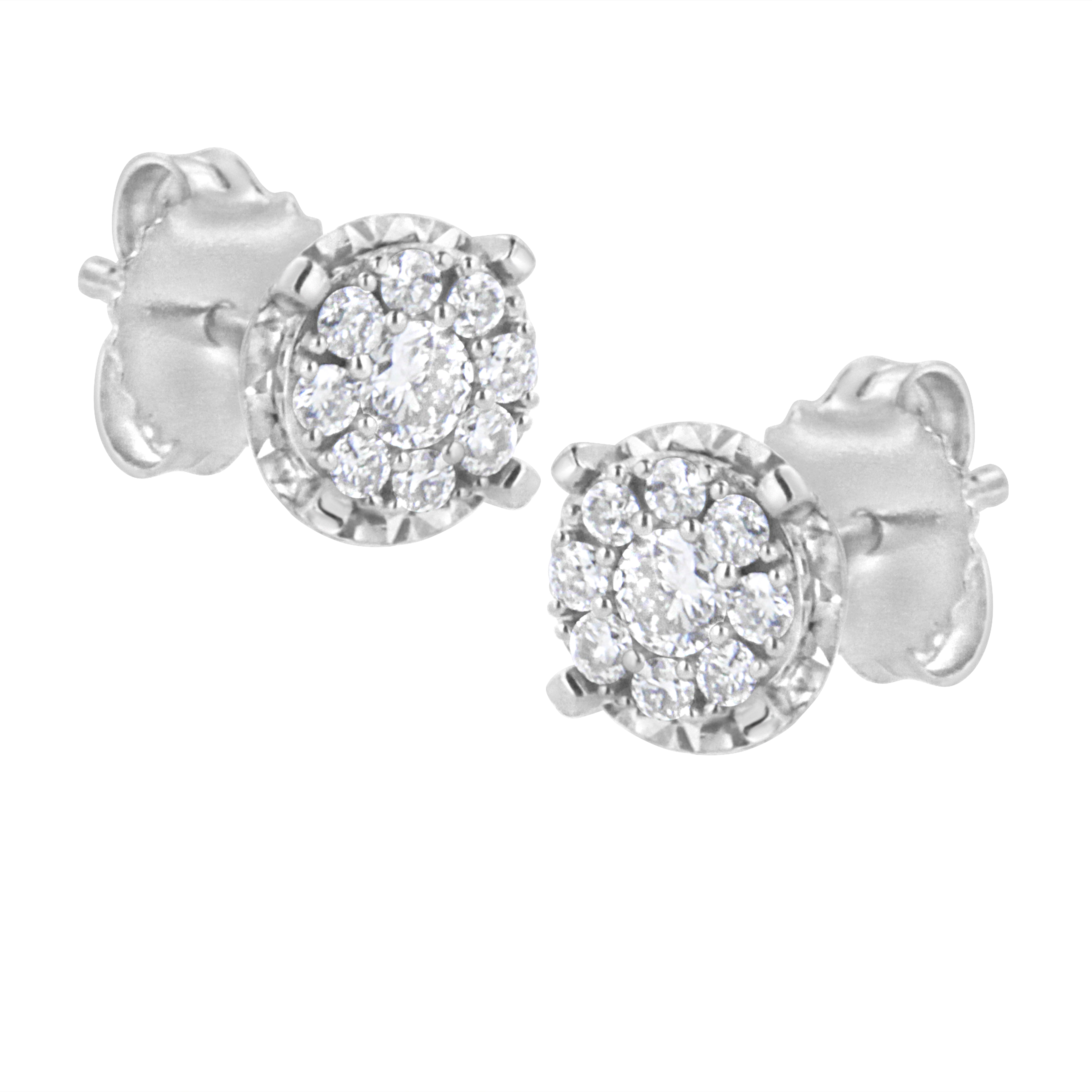 .925 Sterling Silver 1/2 Cttw Lab Grown Diamond Composite Earring (F-G Color, Vs2-Si1 Clarity)
