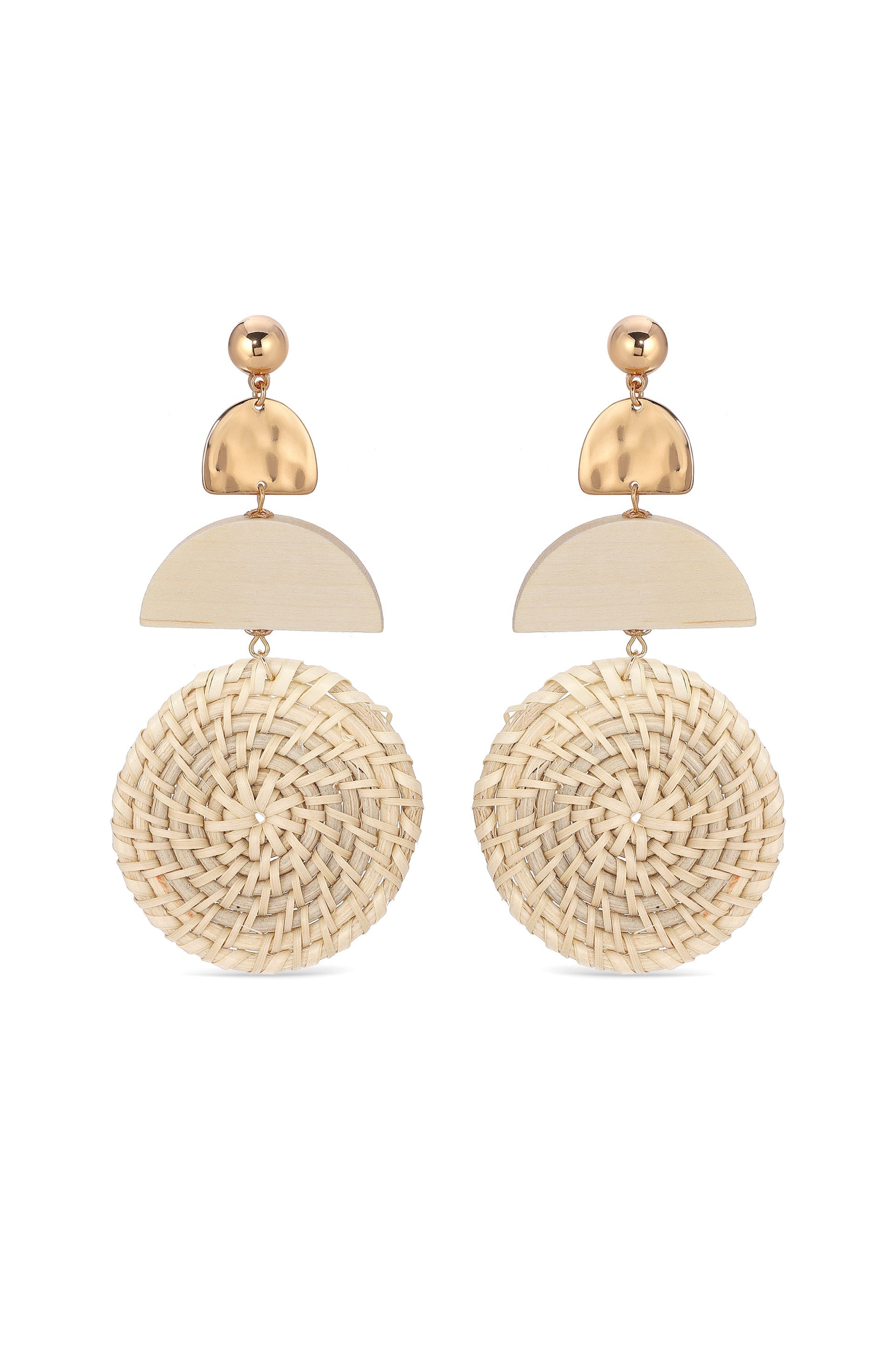 Natural Raffia Dangle Earrings
