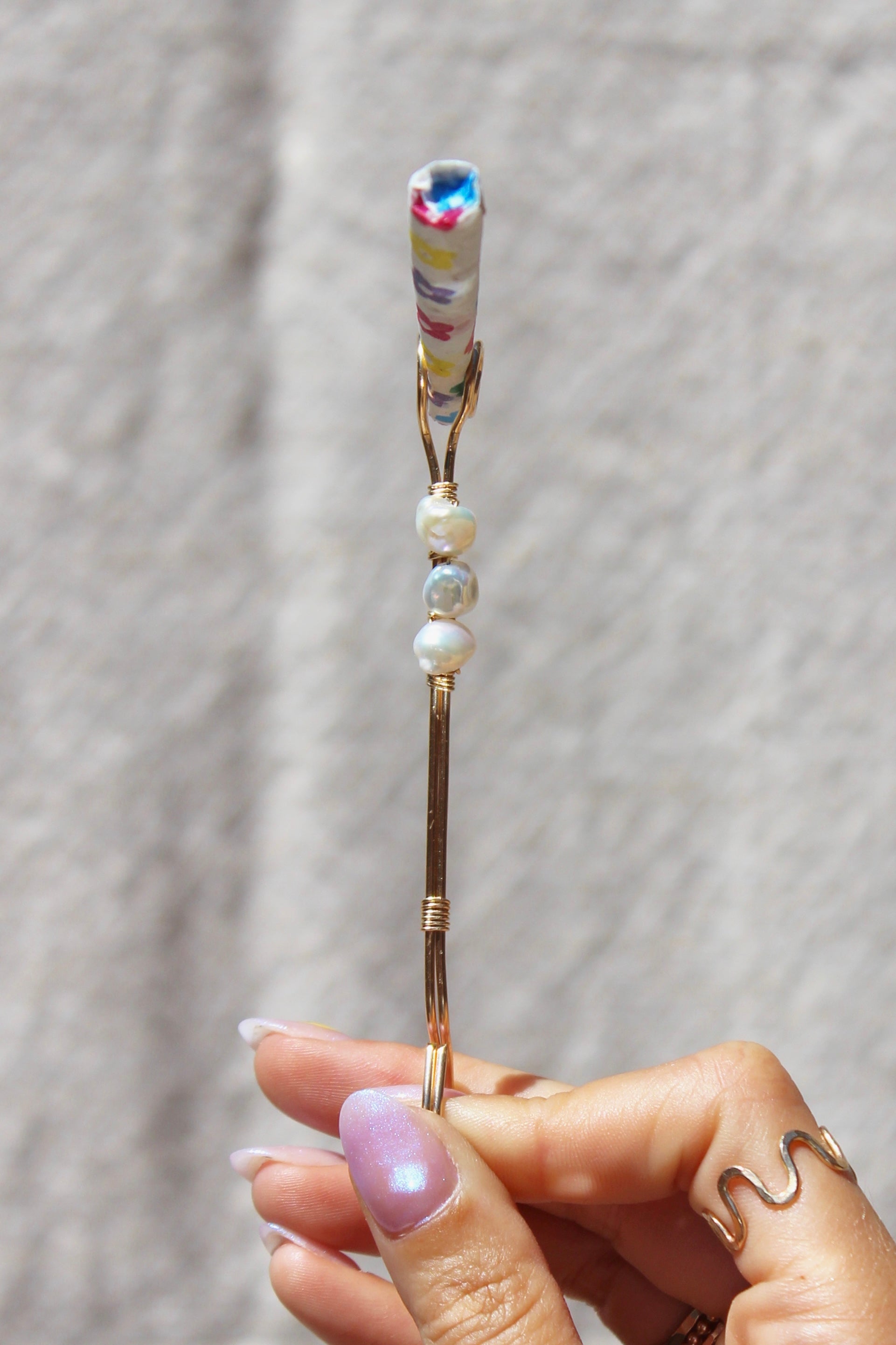 Keshi Pearl Joint Holder by Toasted Jewelry
