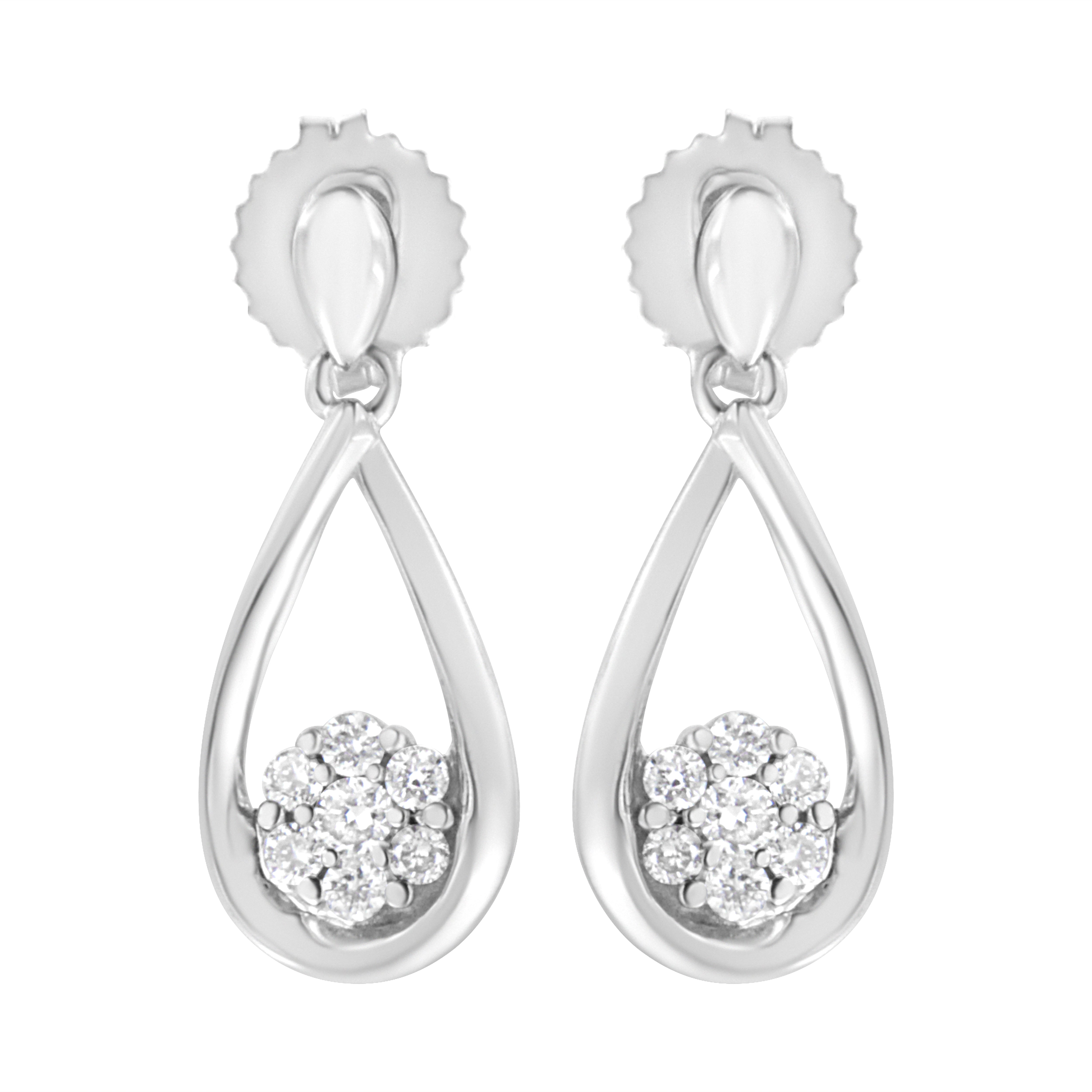 .925 Sterling Silver 1/3 Cttw Lab Grown Diamond Drop Earring (F-G Color, Vs2-Si1 Clarity)