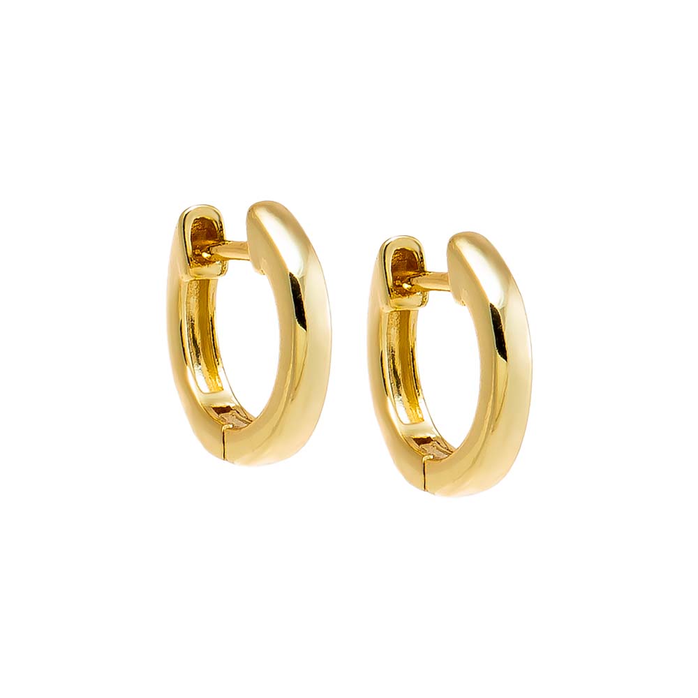 Gold Mini Solid Rounded Huggie Earring - Adina's Jewels