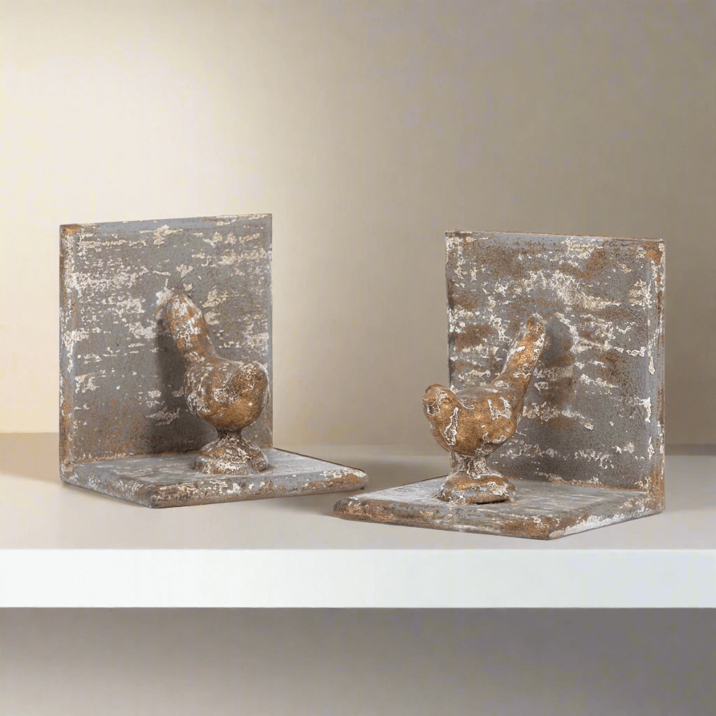 Vintage Metal Bird Bookends