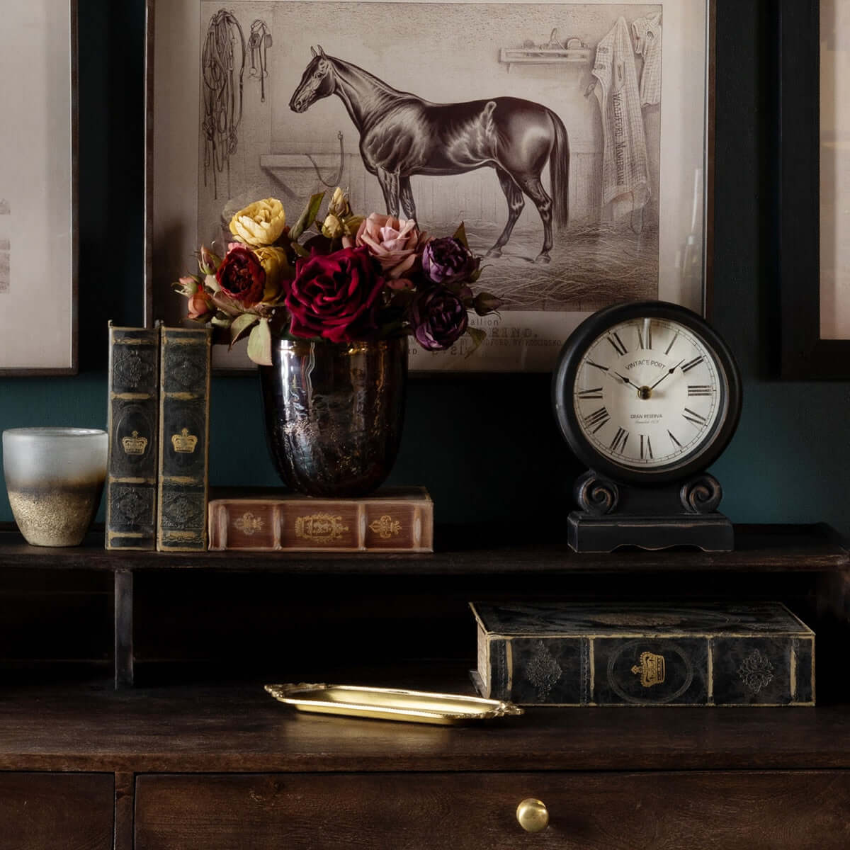 Antique-Style Roman Numeral Mantel Clock