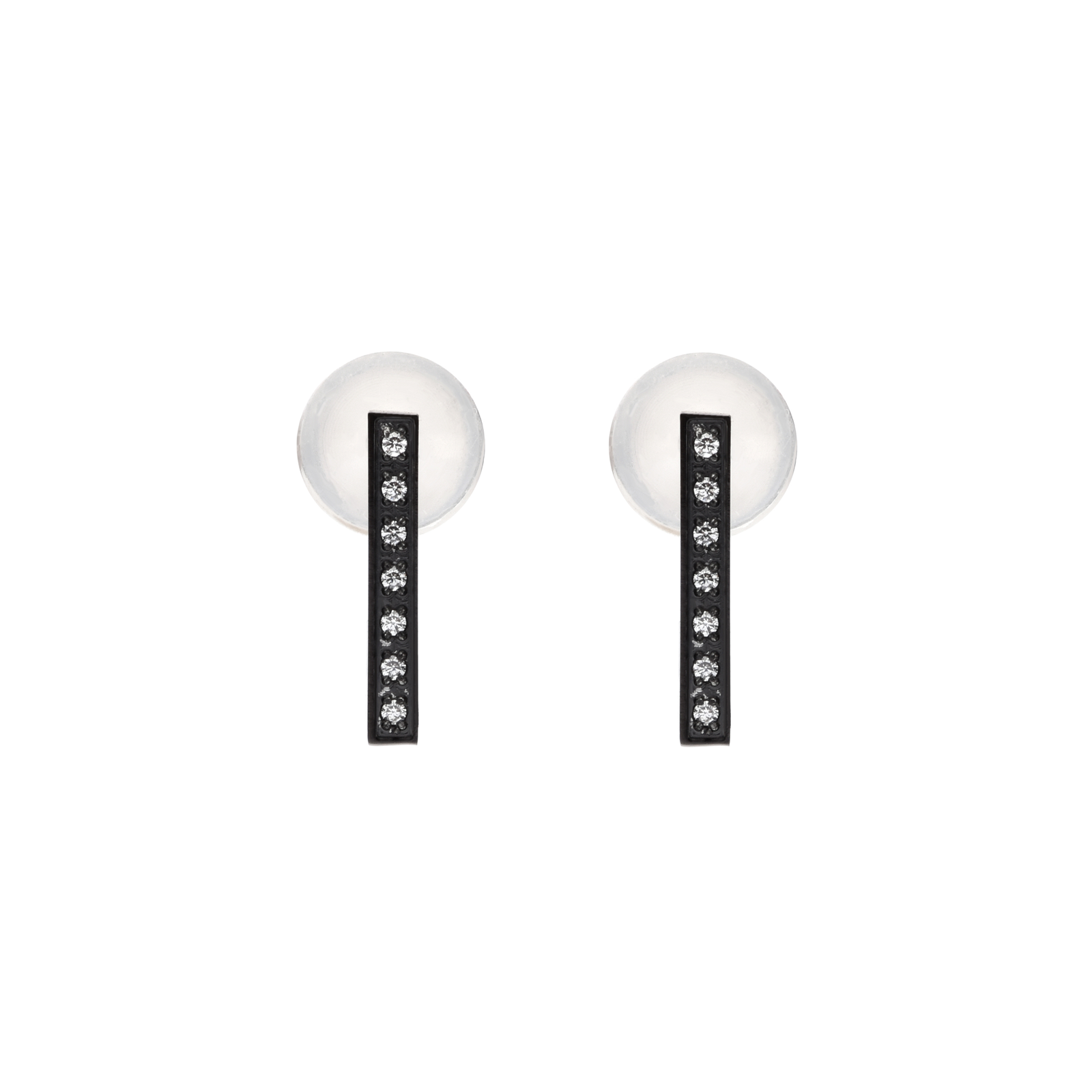 ER246B B.Tiff Black Pavé L-Bar Earrings by B.Tiff New York