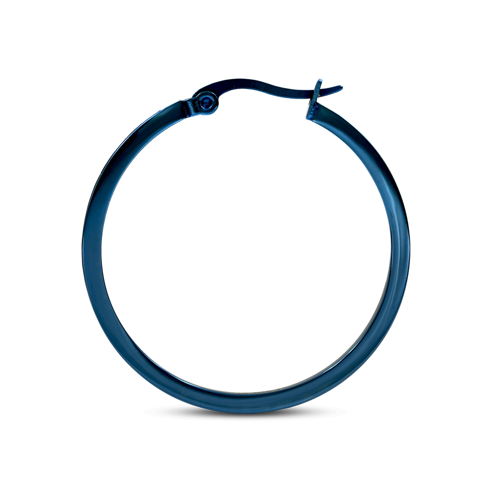 ER312BL B.Tiff Blue Pavé 42-Stone Classic Medium Hoop Earrings by B.Tiff New York