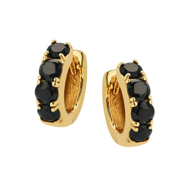 Honey Pave Huggies in Caviar
