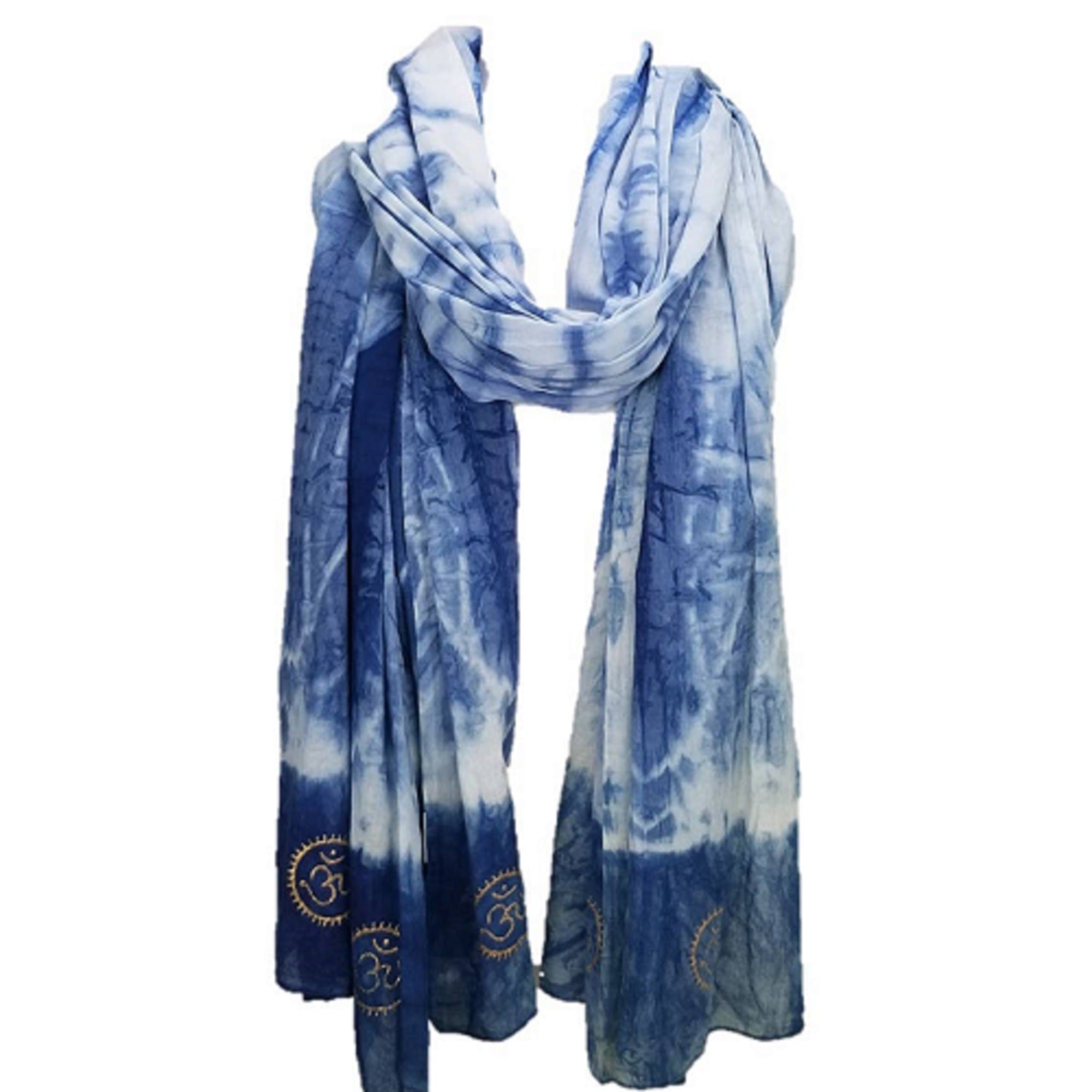 Eternity  Indigo Cotton Scarf by OMSutra