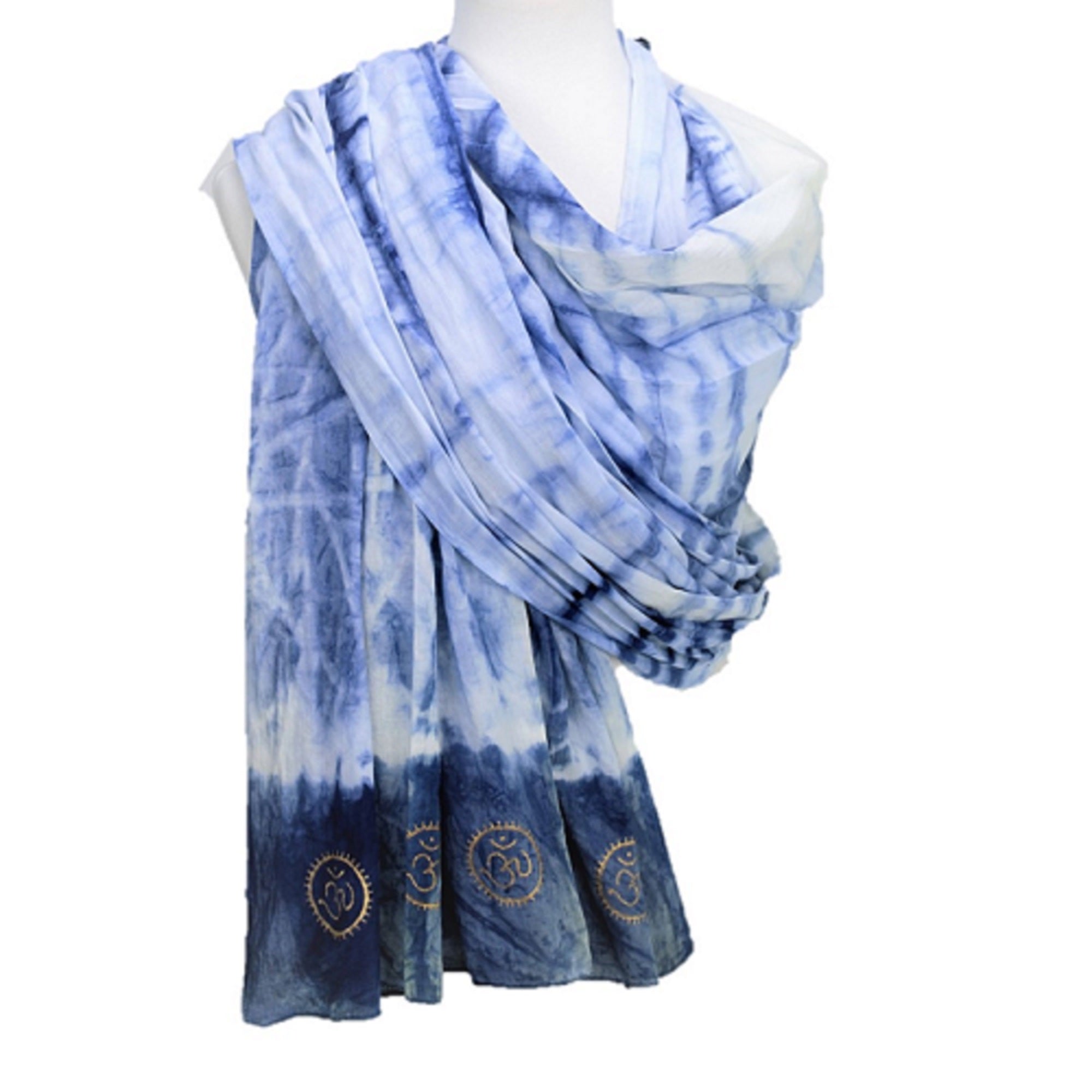 Eternity  Indigo Cotton Scarf by OMSutra