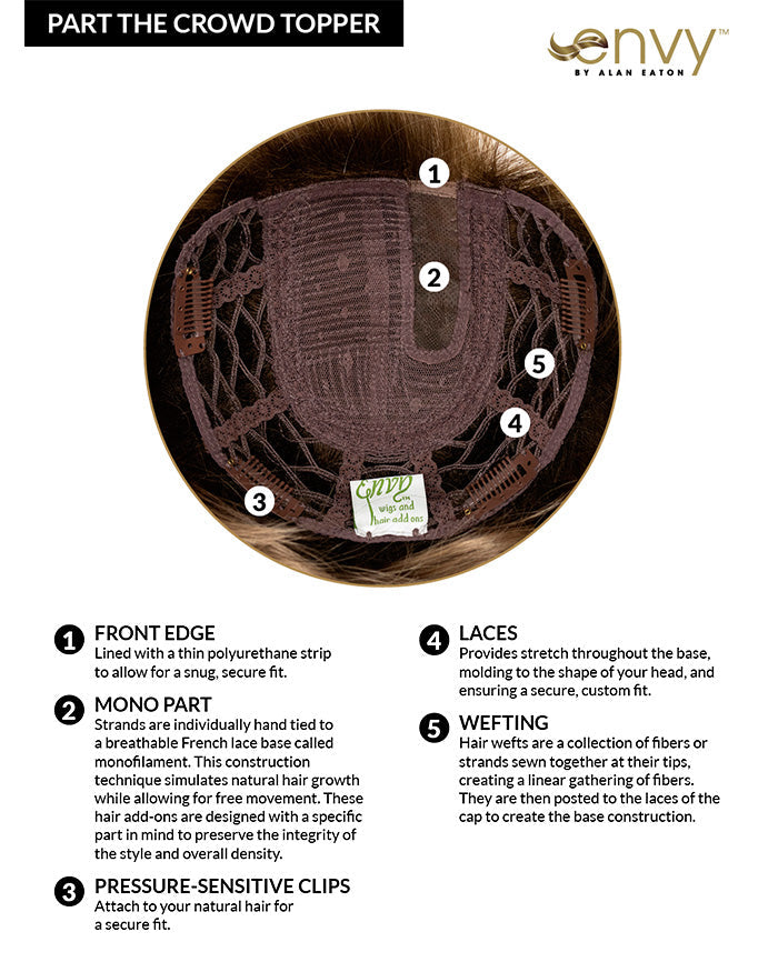 Part The Crown Topper (Exclusive) | Monofilament Part Synthetic Hair by Envy