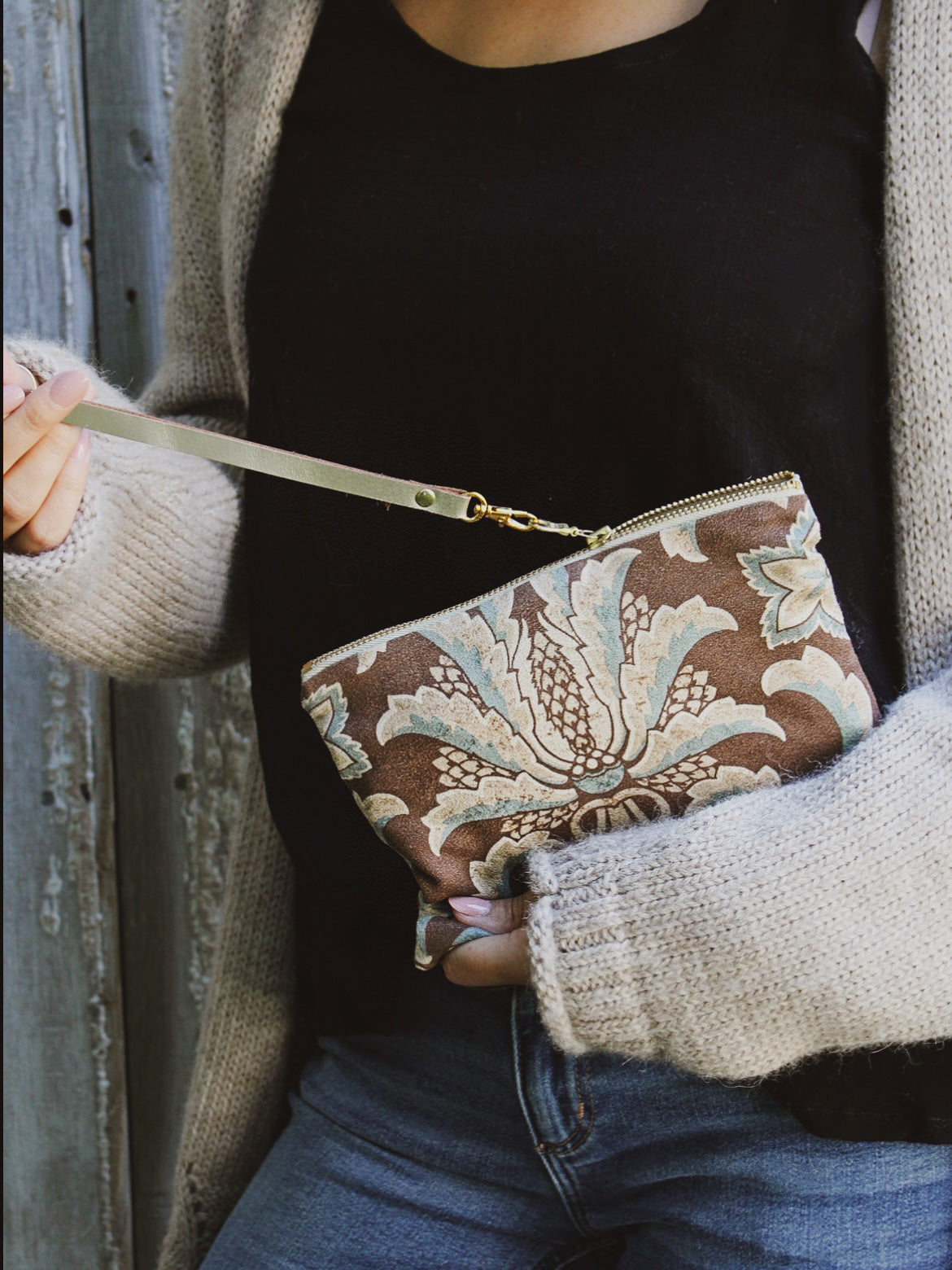Egyptian Lotus Moleskin Purse