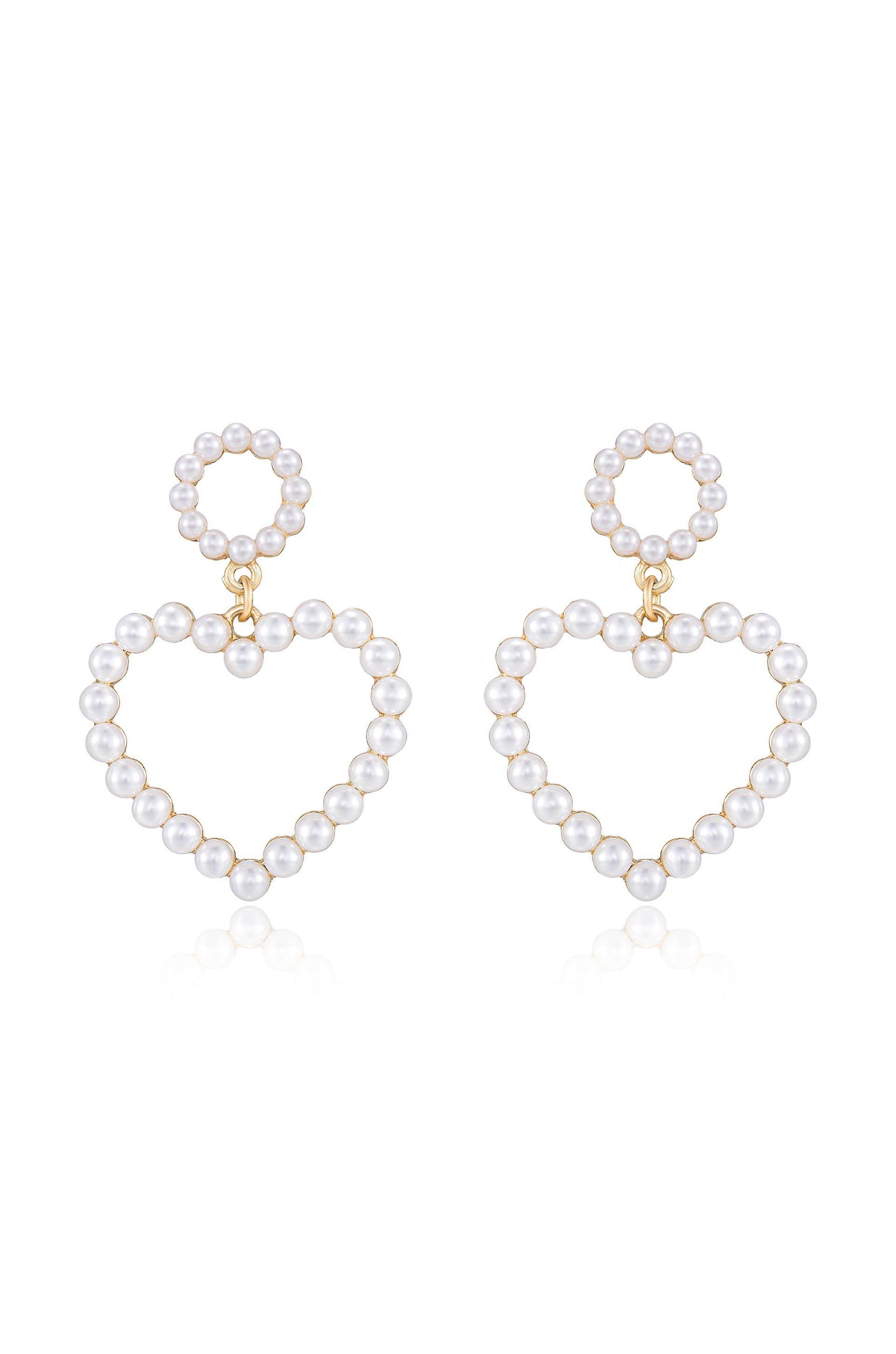 Loving Pearl Heart Earrings