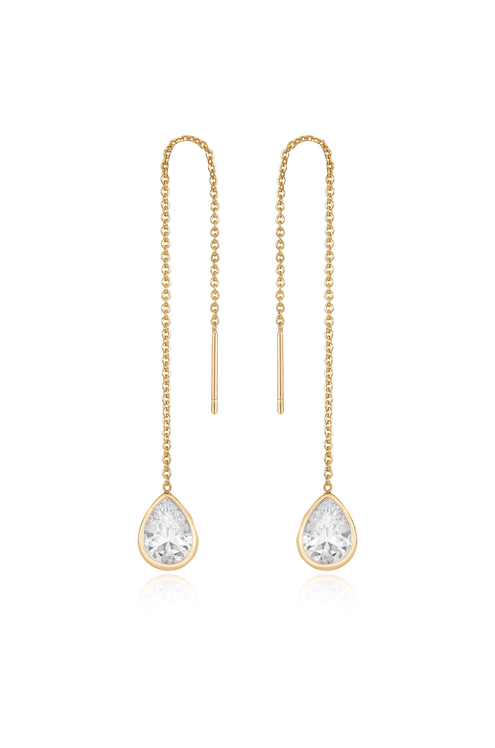 Barely There Chain and Crystal Dangle Earrings