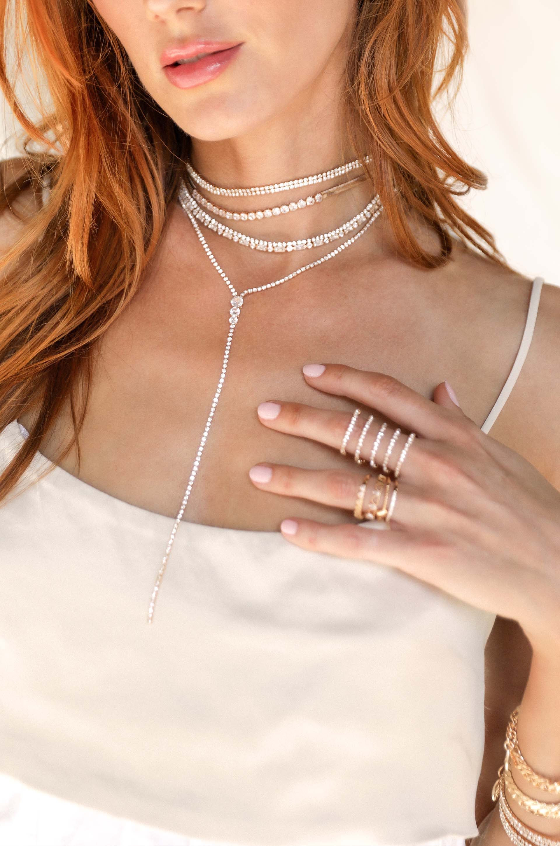 Crystal Strip Lariat
