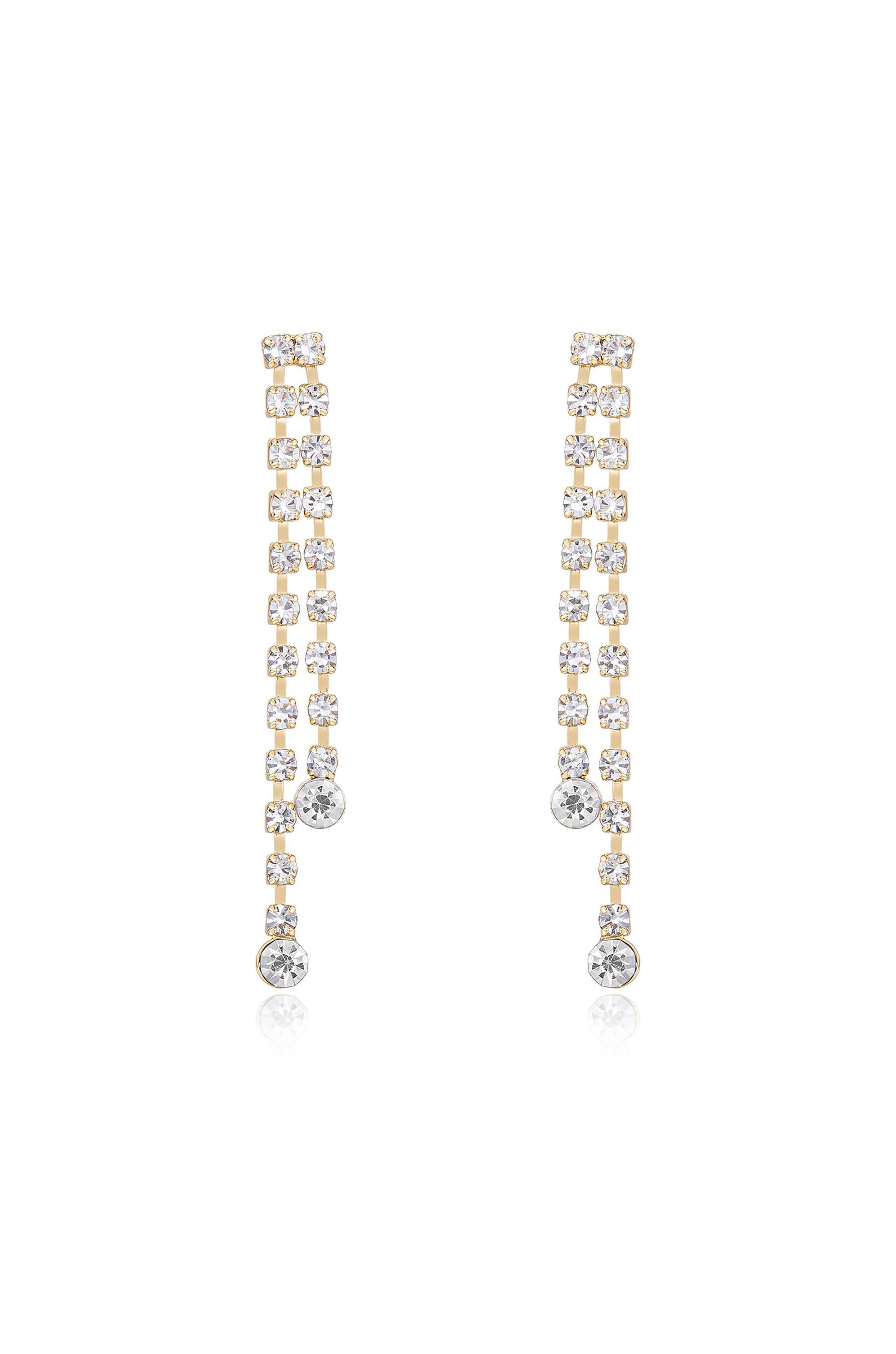 Crystal Sun Shower Dangle Earrings