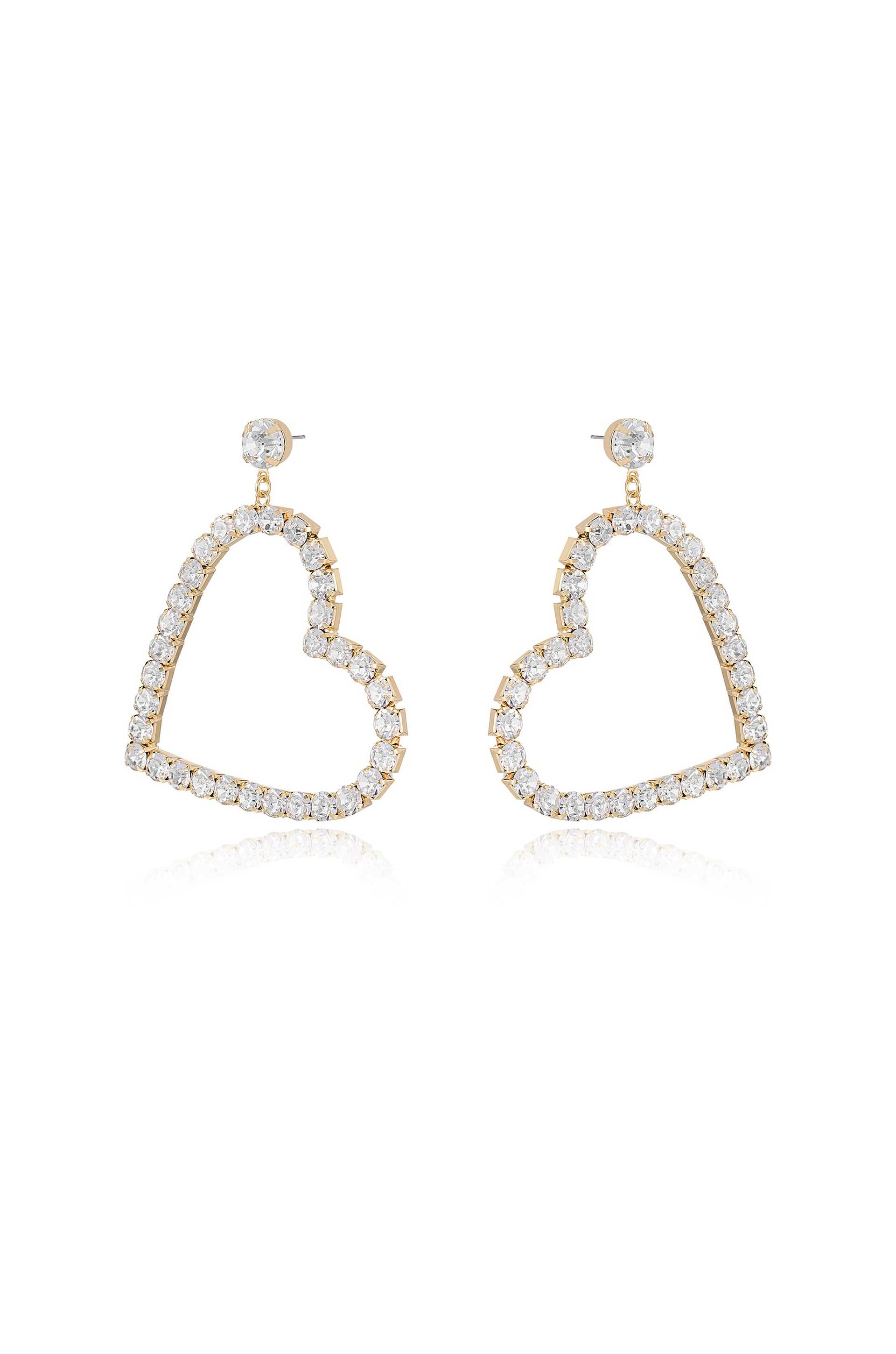 Falling in Crystal Love Dangle Earrings