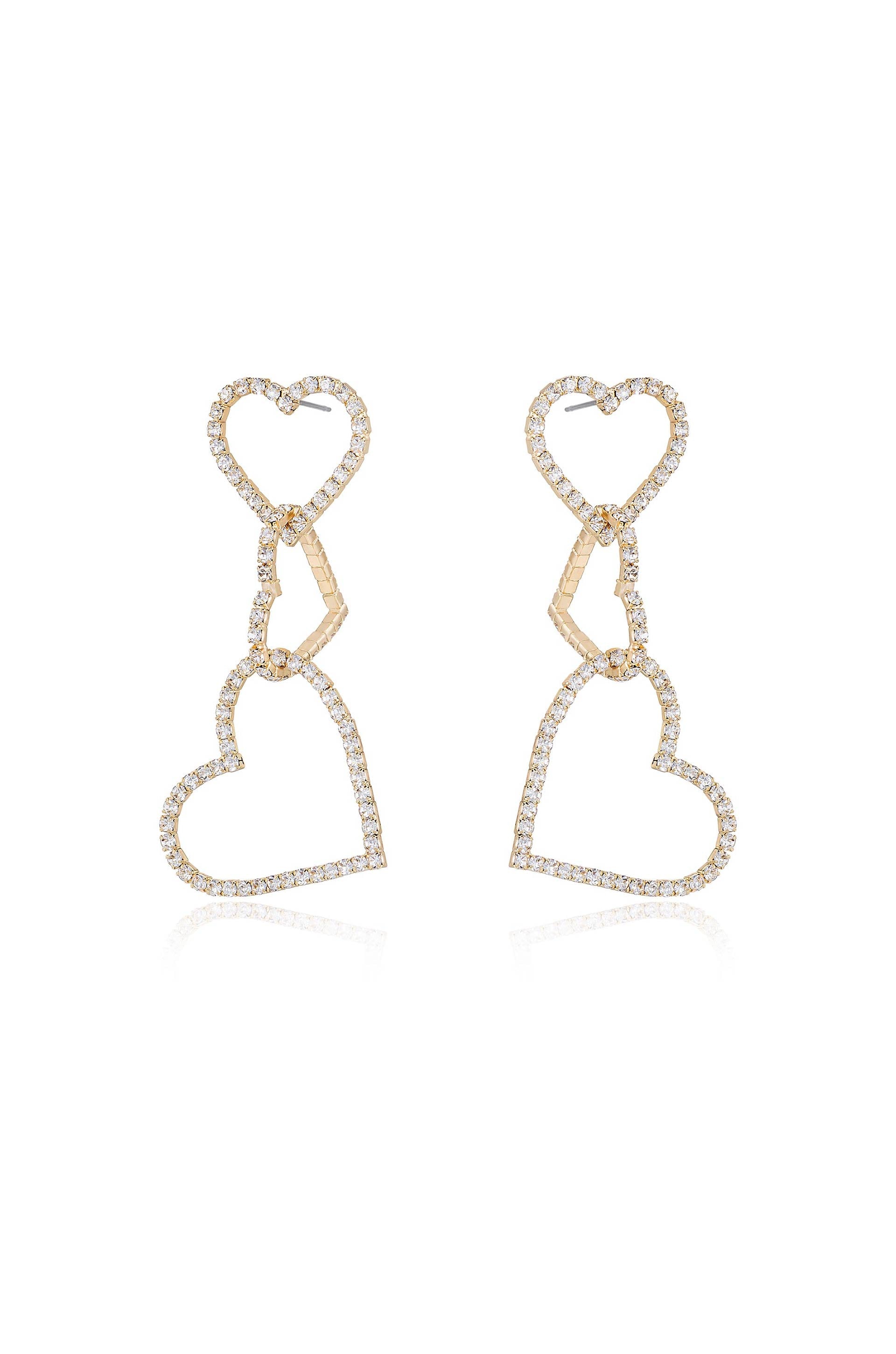 Heart On Sleeve Crystal Earrings