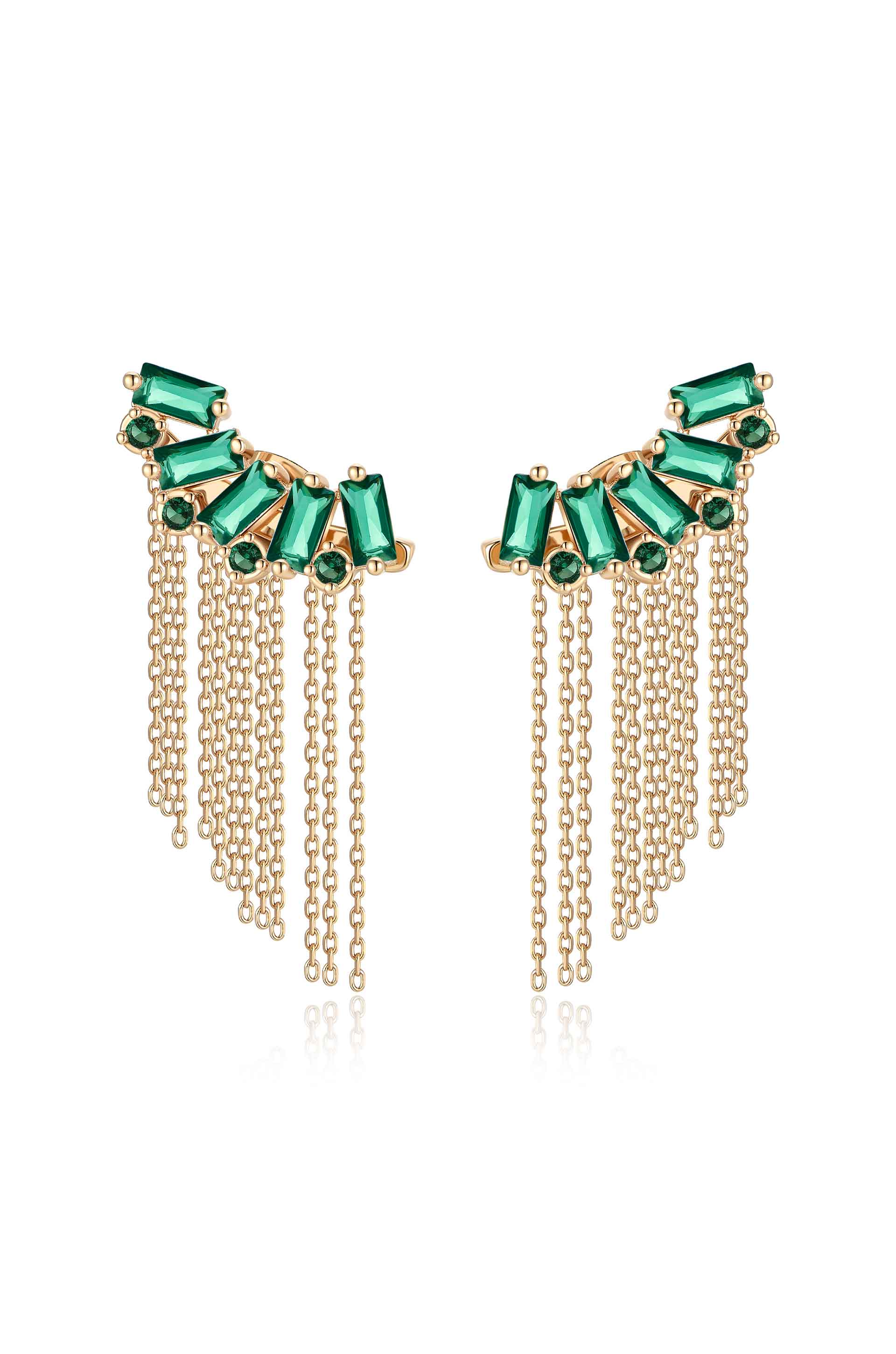 Baguette Crystal Three-In-One Ear Crawlers