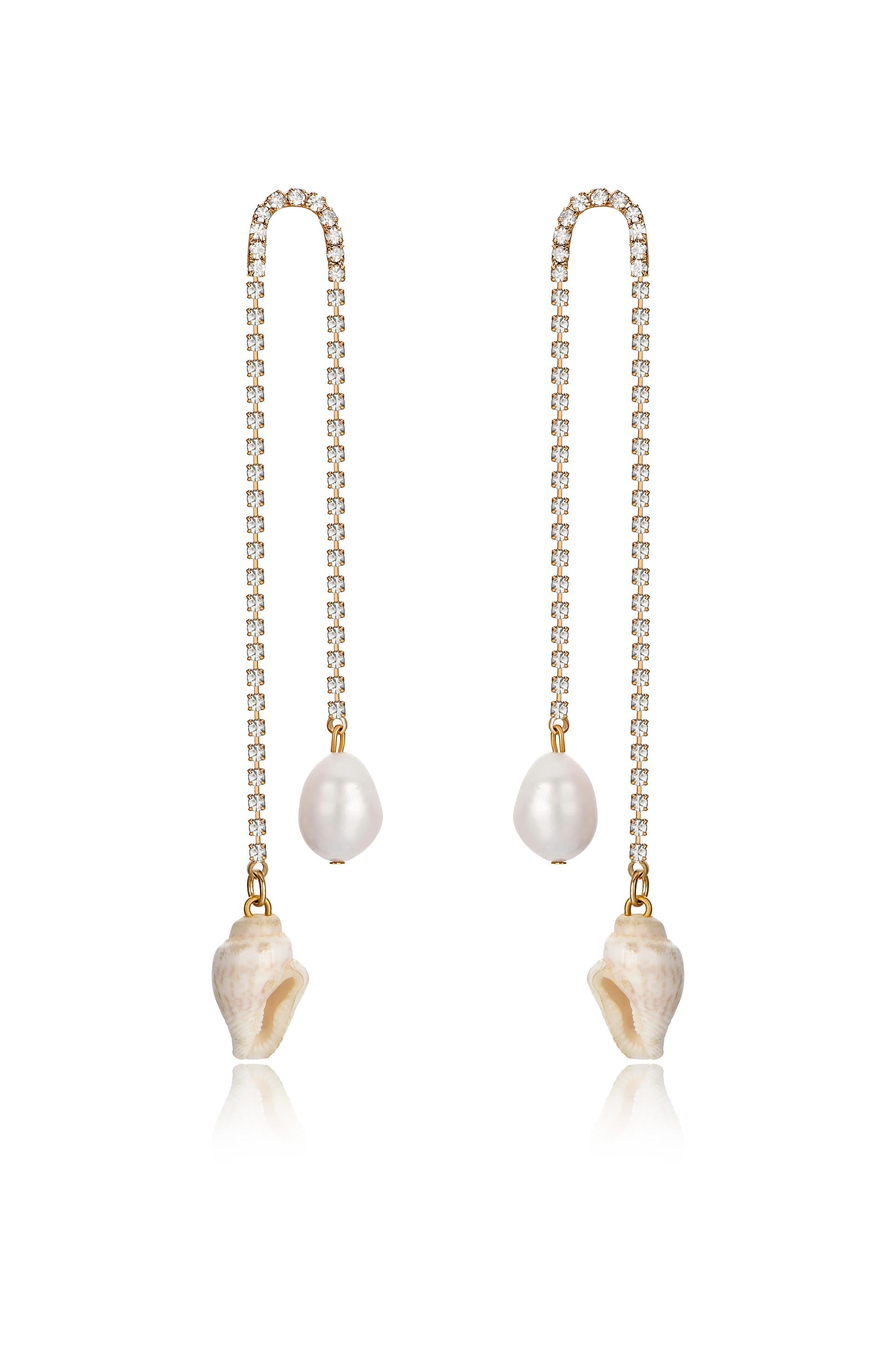 Balanced Shell and Pearl Earrings