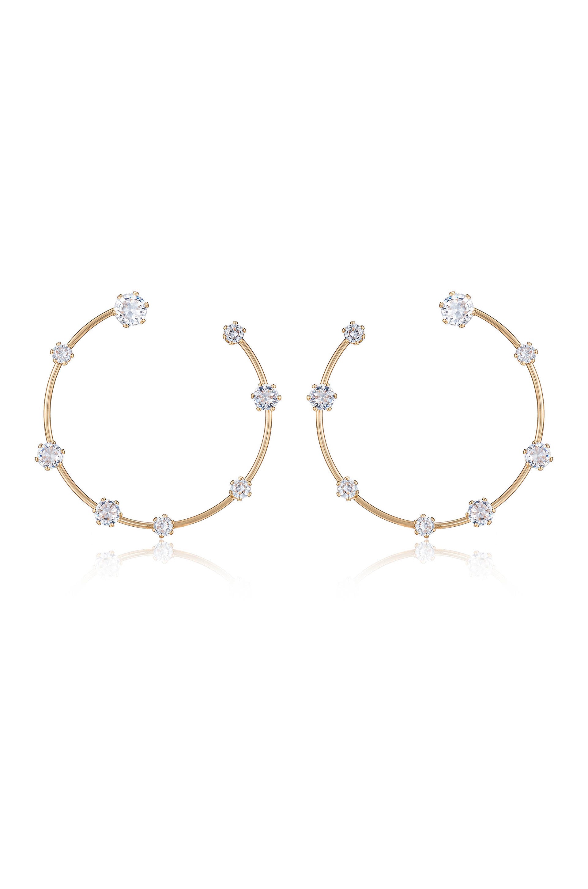 Celestial Large Wire & Crystal Ring Earrings