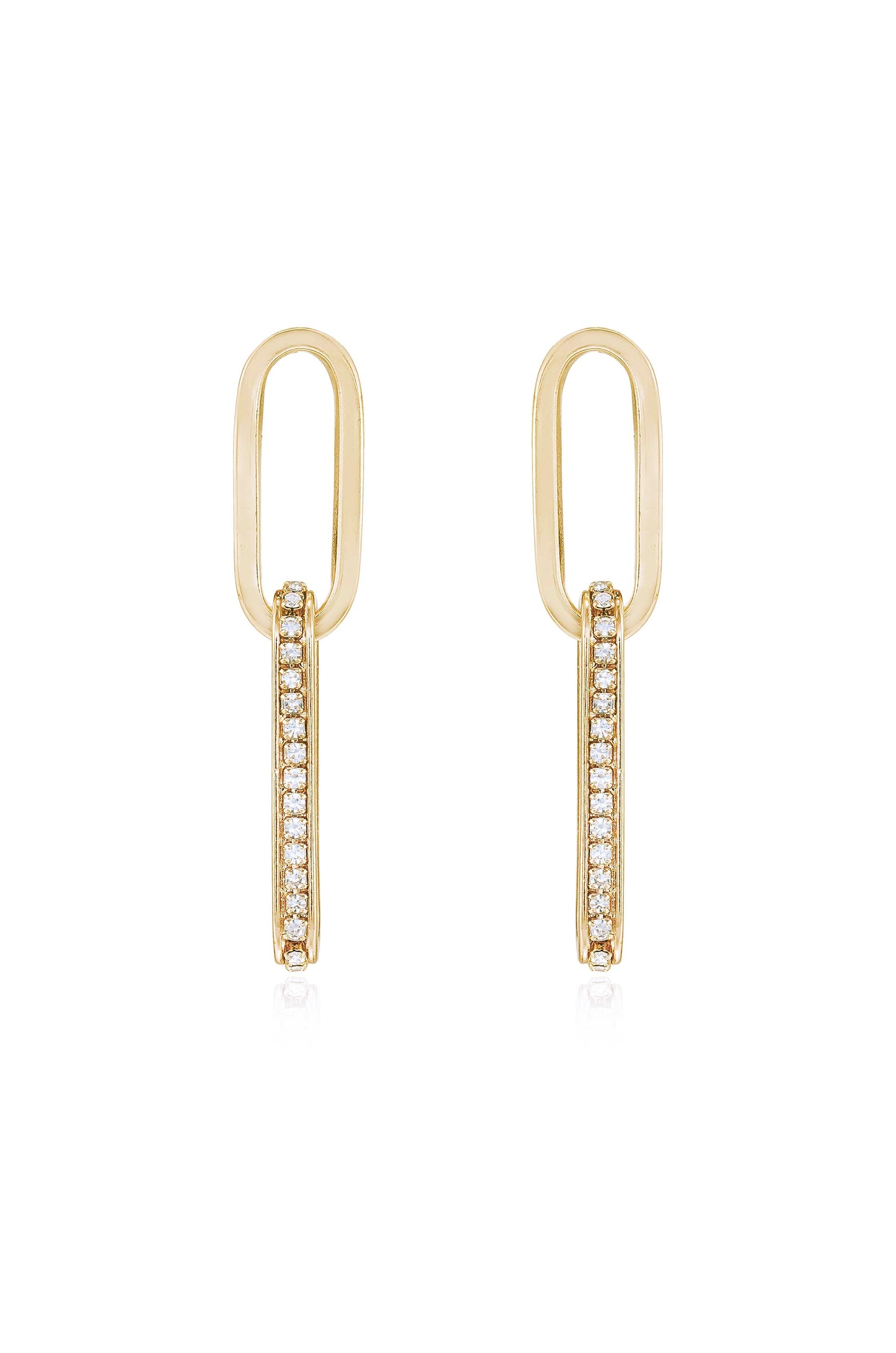 Simple Crystal Link Earrings