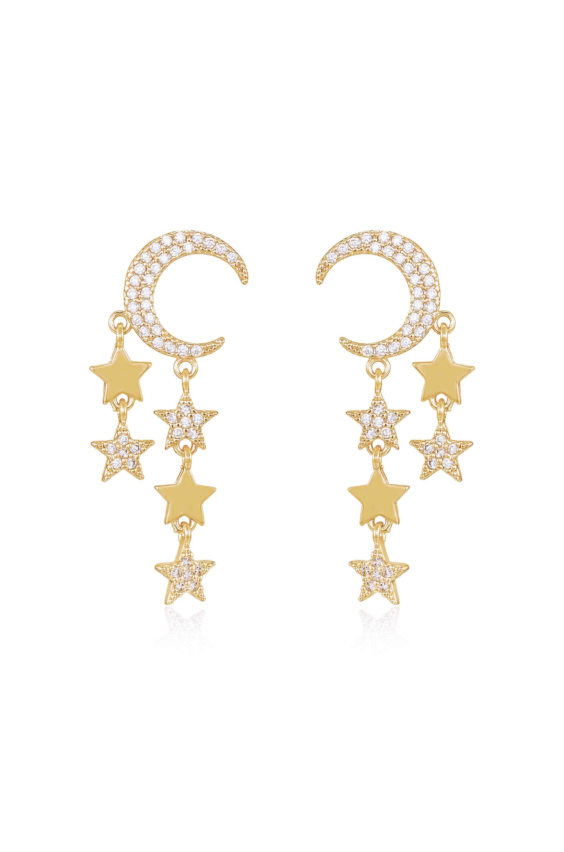 Lunar Shower Crystal Dangle Earrings