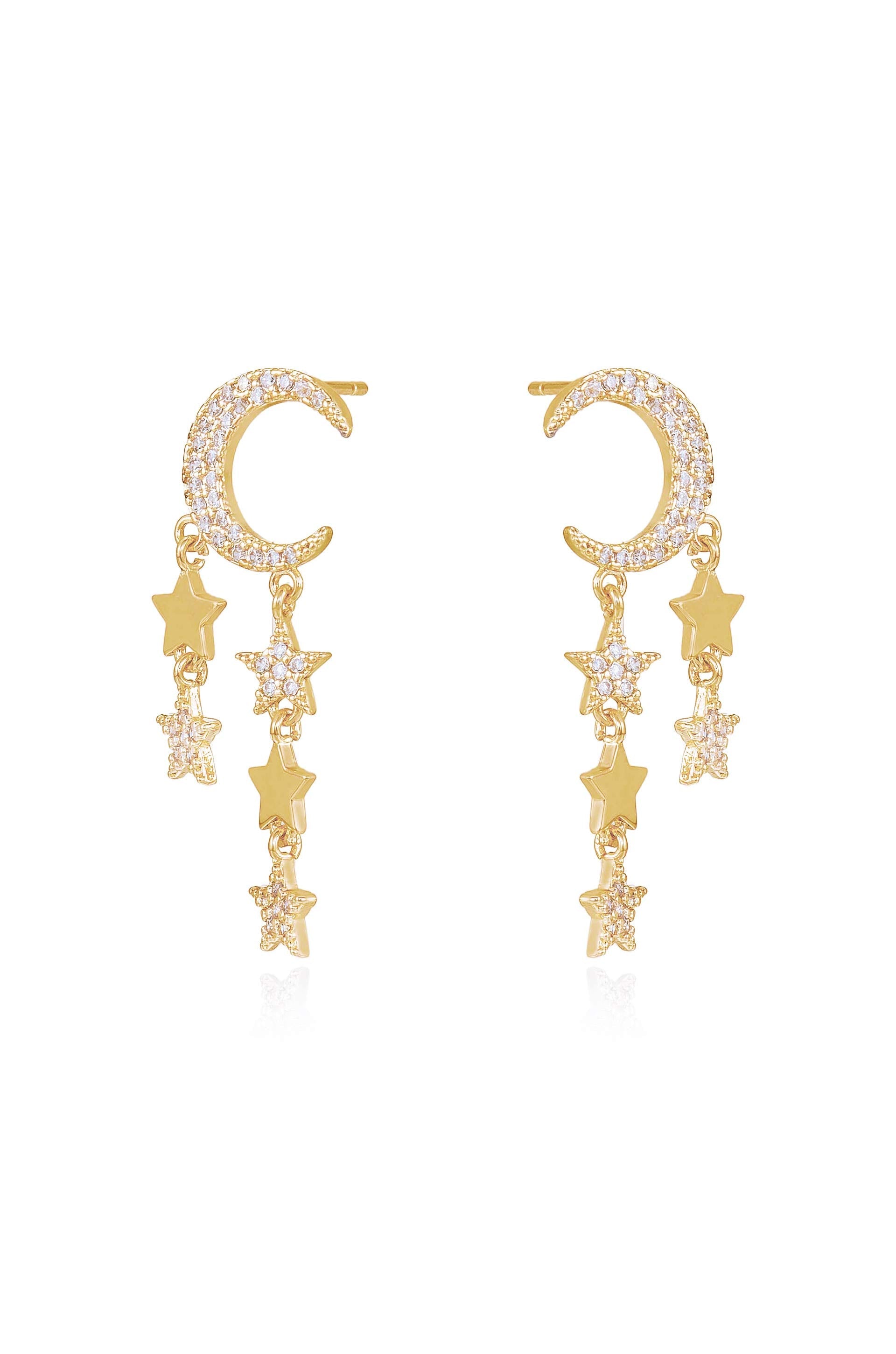 Lunar Shower Crystal Dangle Earrings