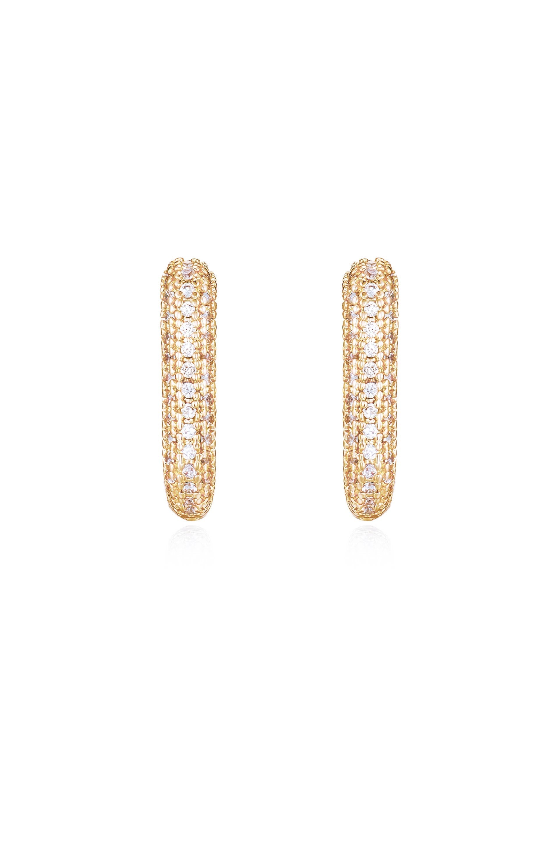 Petite Pave Huggie Earrings