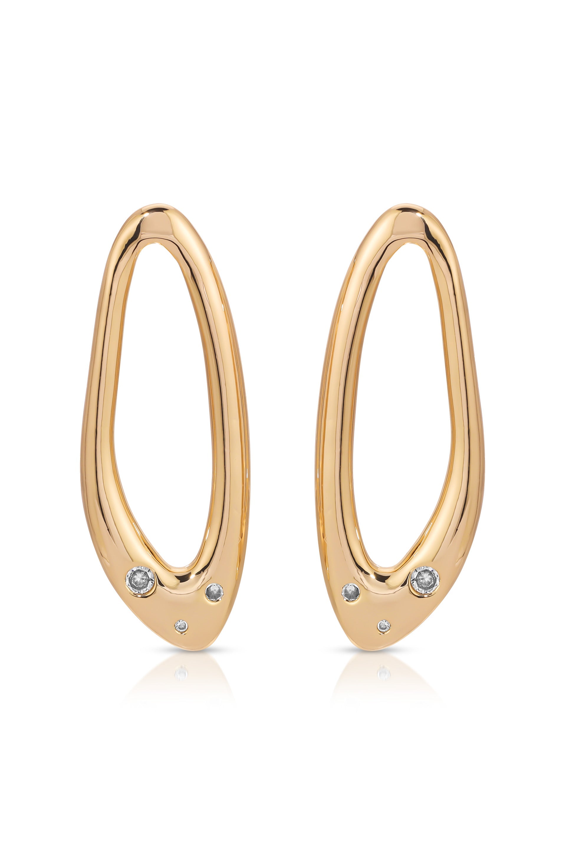 Molten Crystal Dotted Oval Earrings