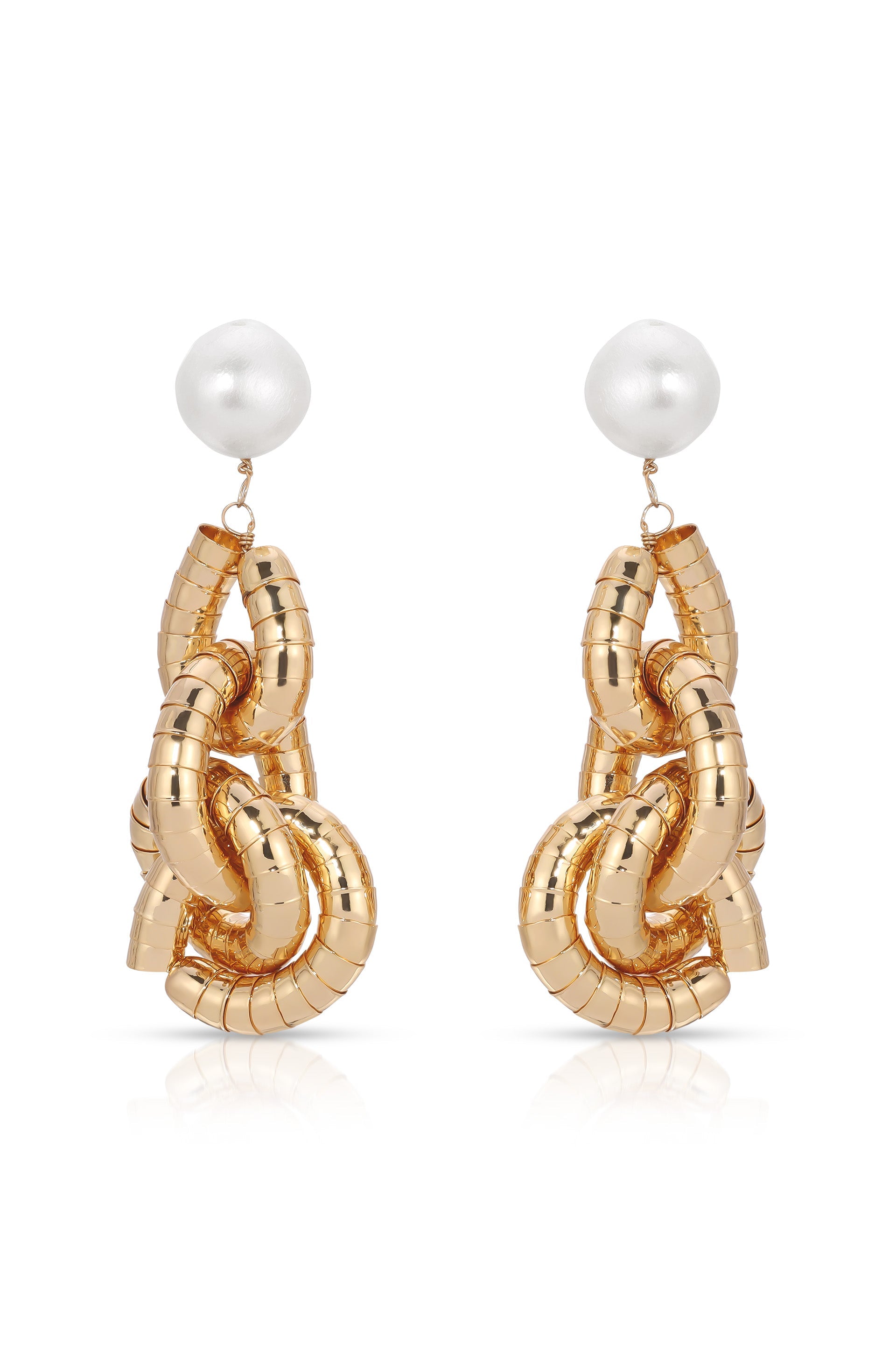 Liquid Gold Pearl Drop Earrings
