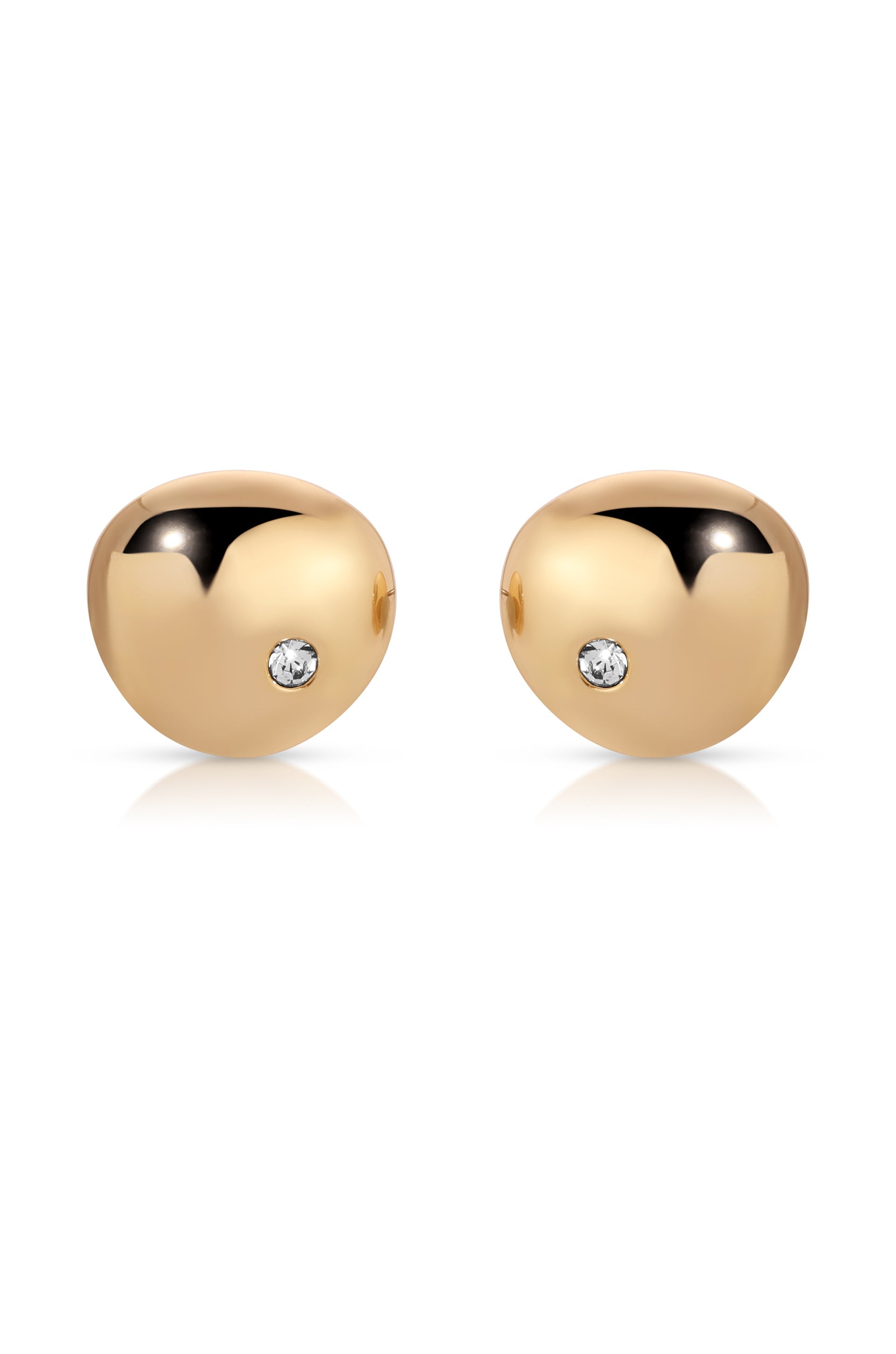 Polished Pebble Crystal Stud Earrings